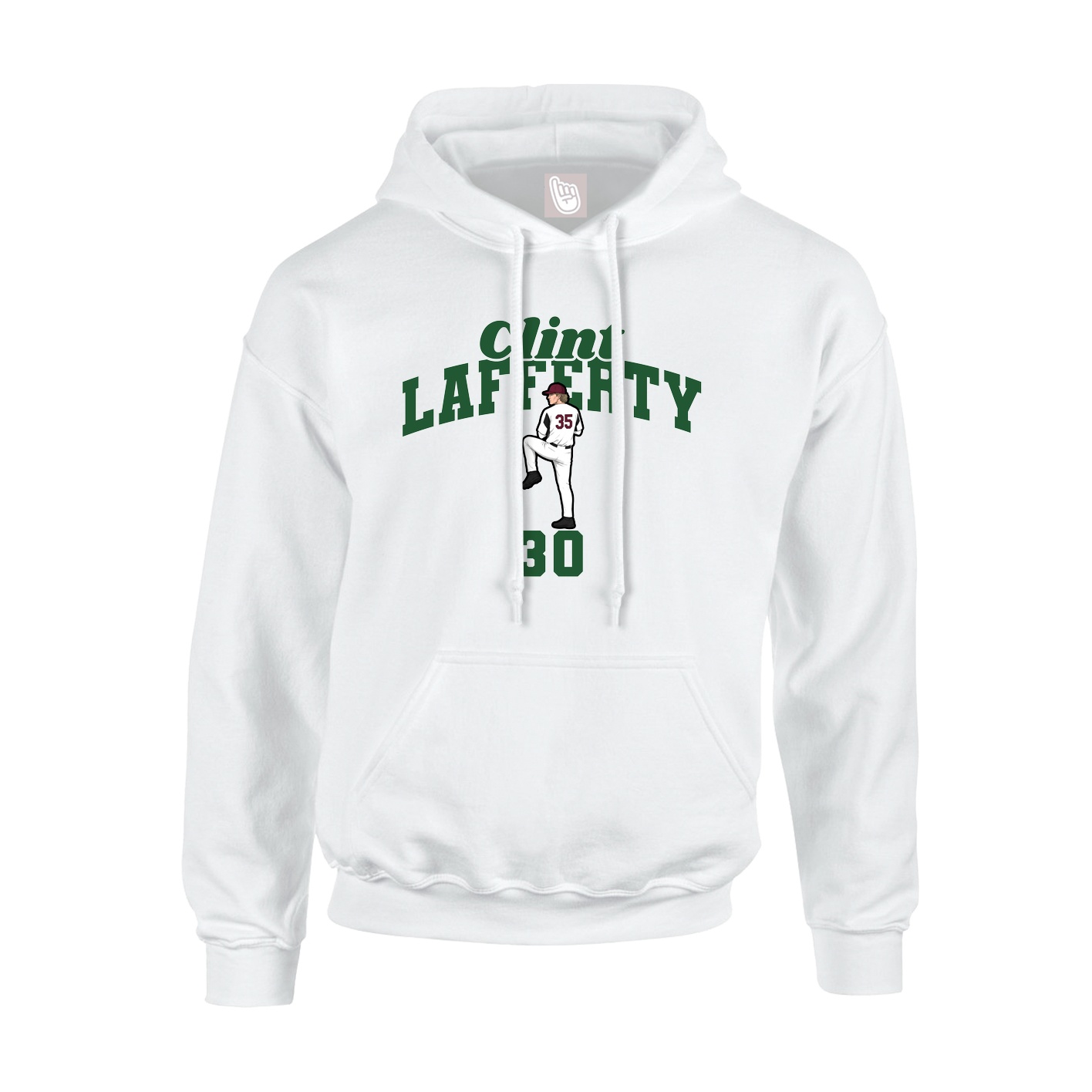 Youth Hoodie — Signature Arch in White