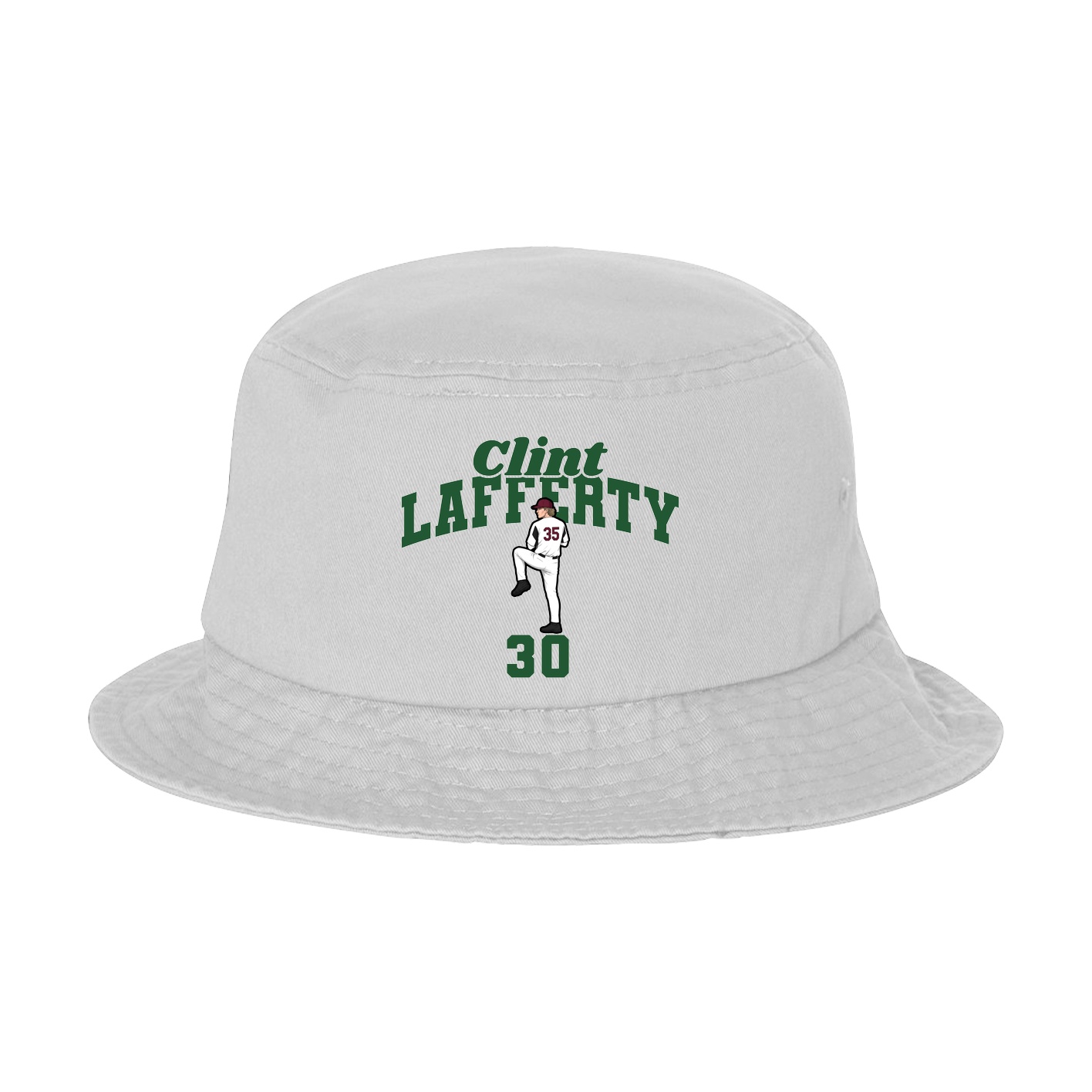Bucket Cap — Signature Arch in White