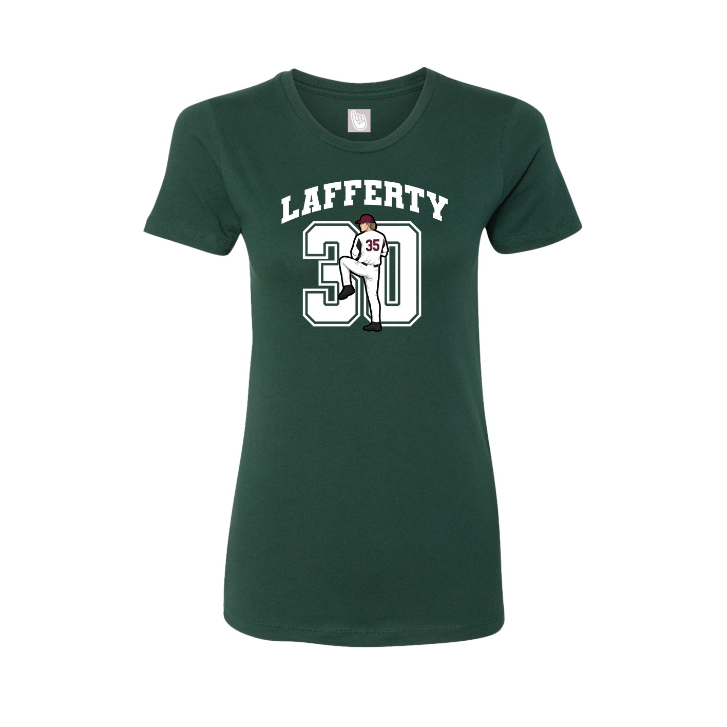 Fitted Women's Tee — Number in Green