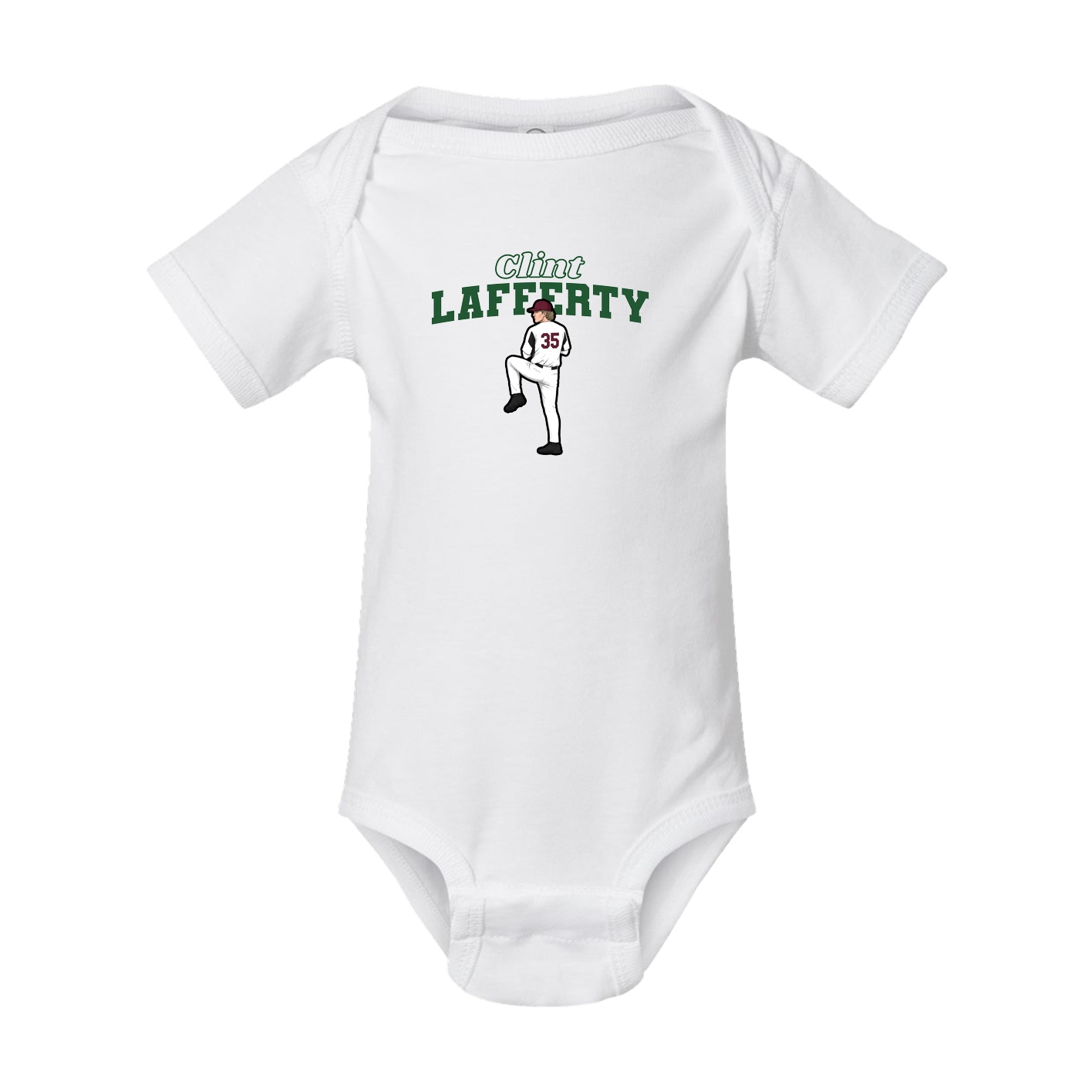 Baby Onesie — Name Arch in White
