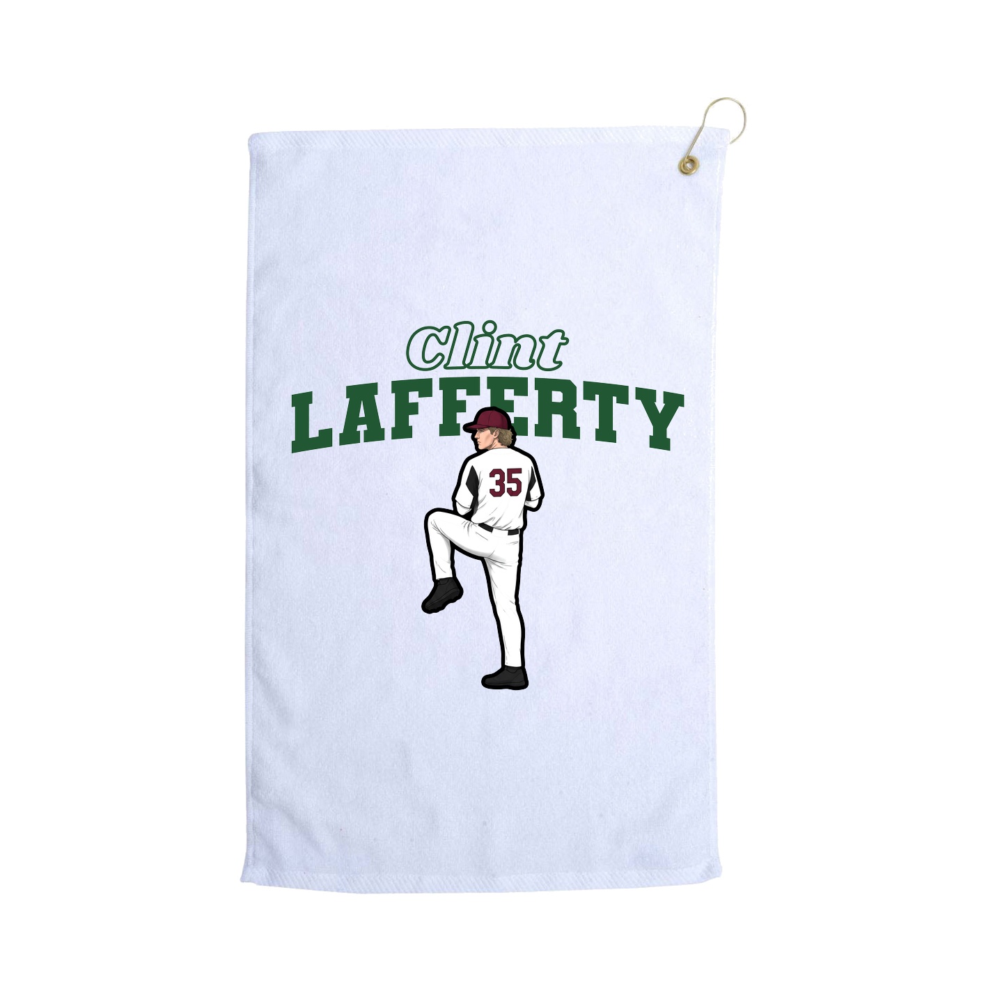 Golf Towel — Name Arch in White
