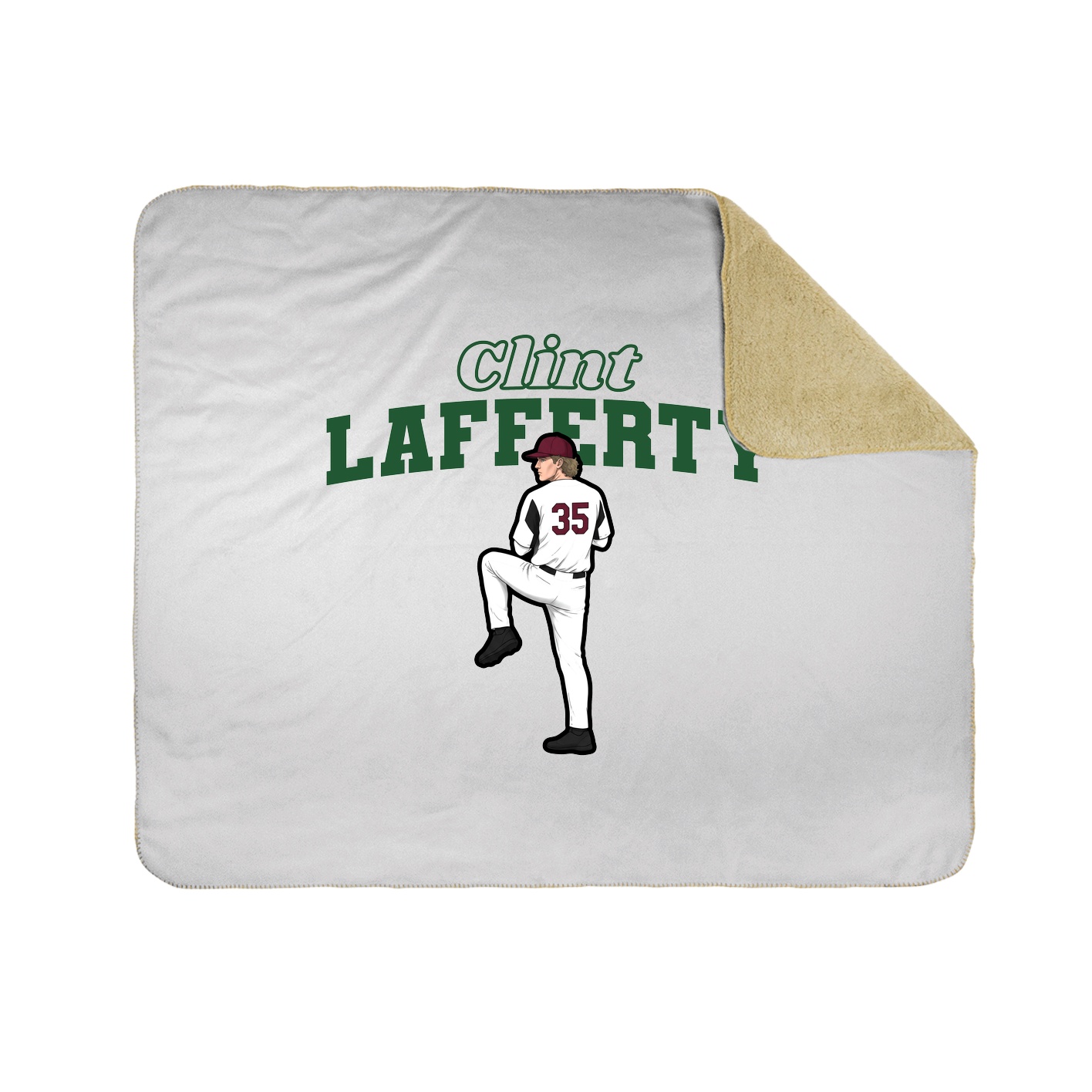 Throw Blanket — Name Arch in White