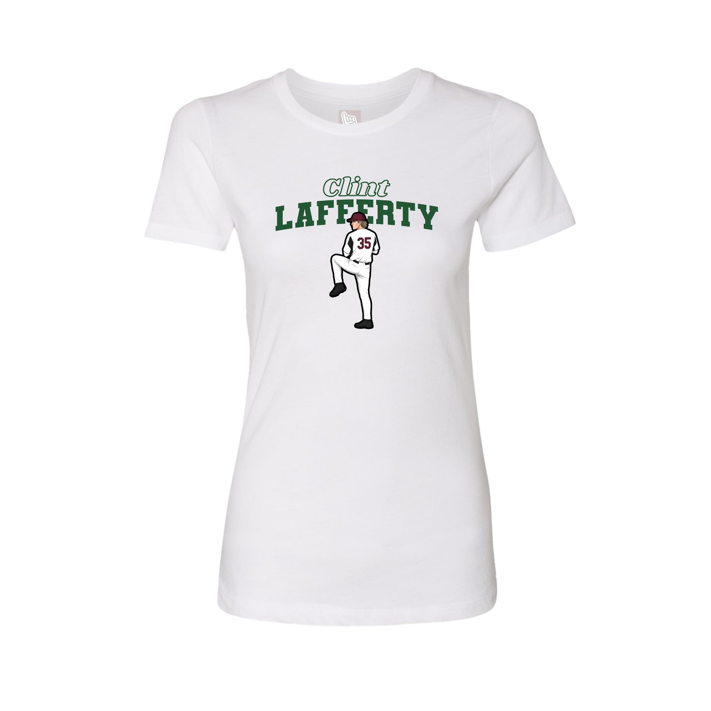 Fitted Women's Tee — Name Arch in White