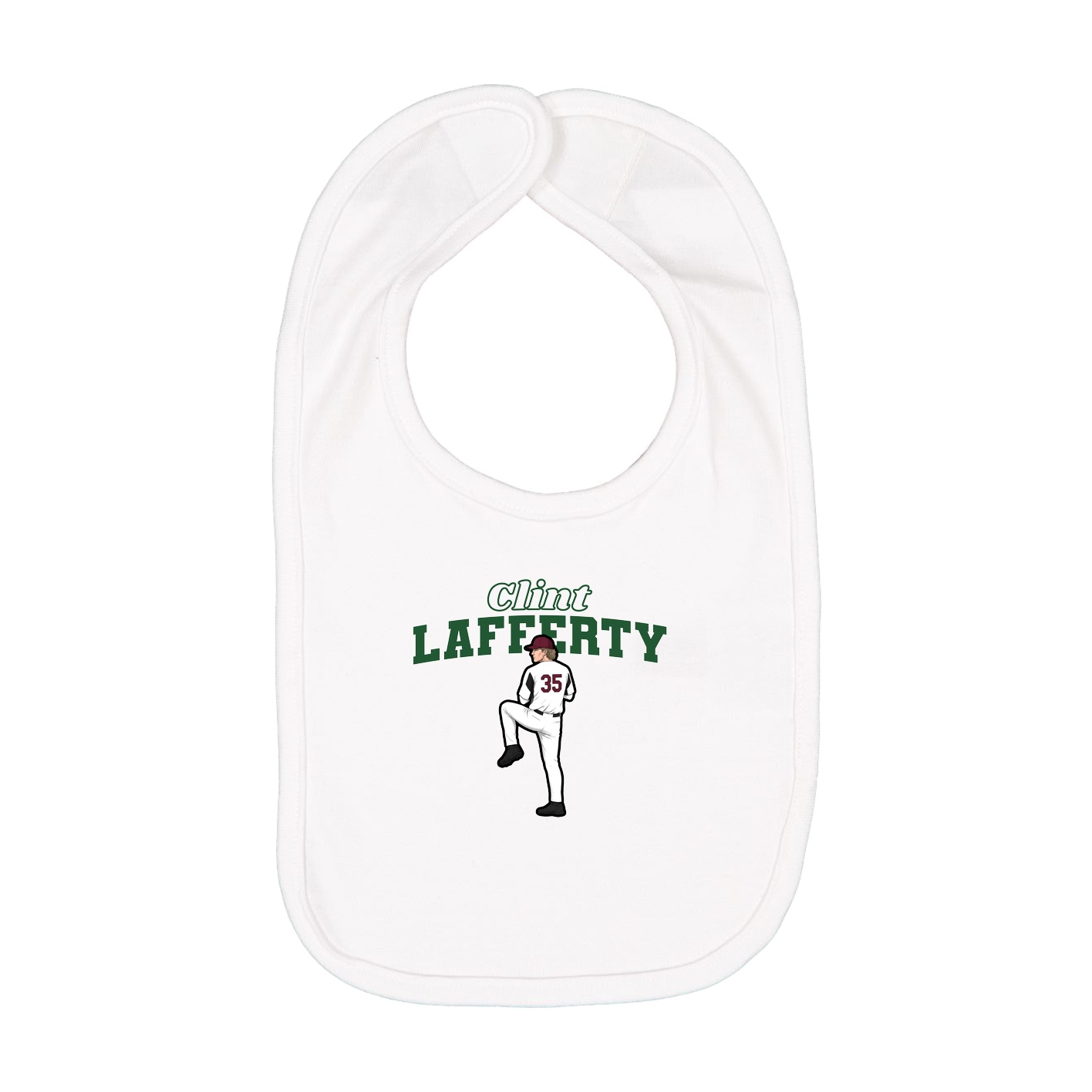 Infant Bib — Name Arch in White