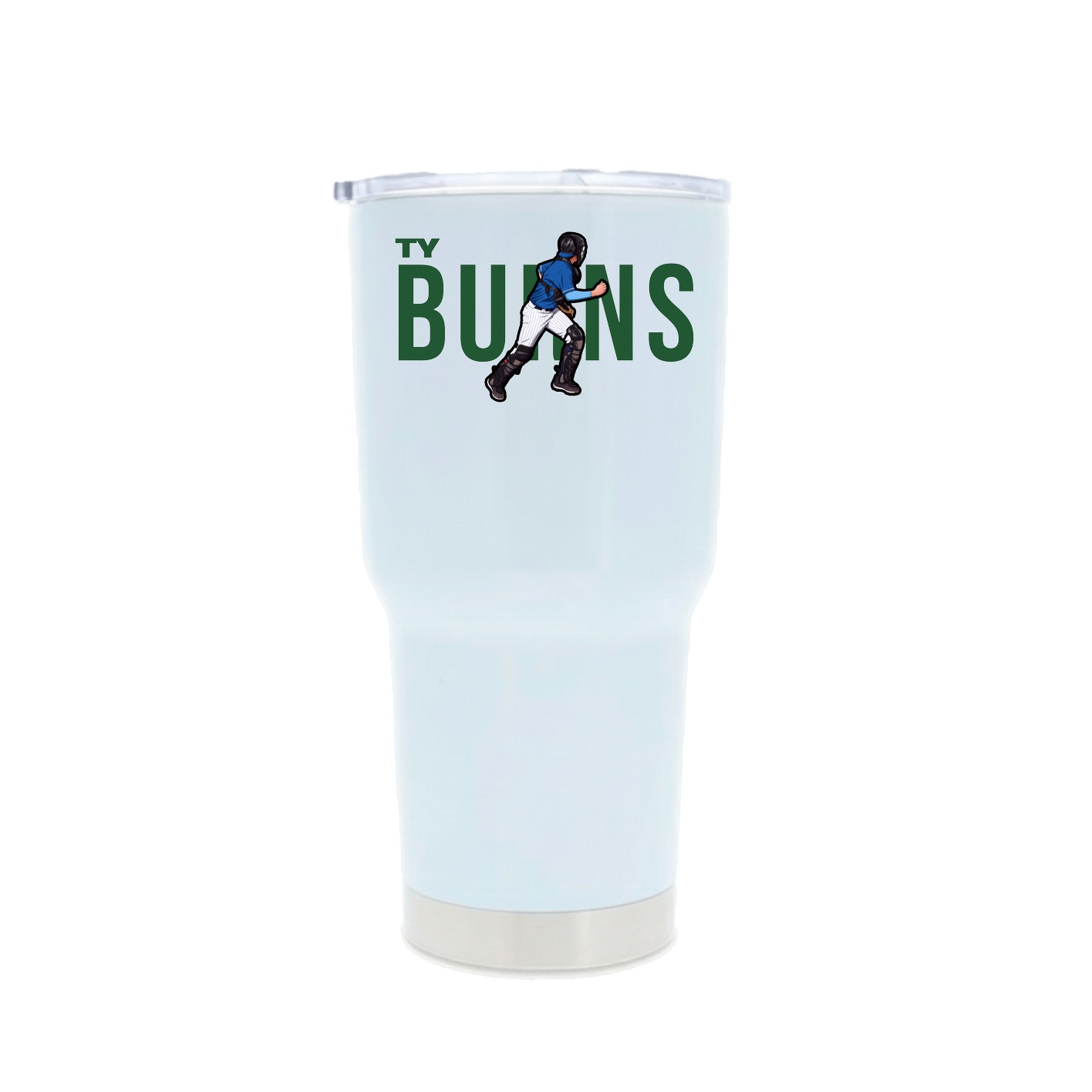 30oz Stainless Steel Tumbler — Player Name in White
