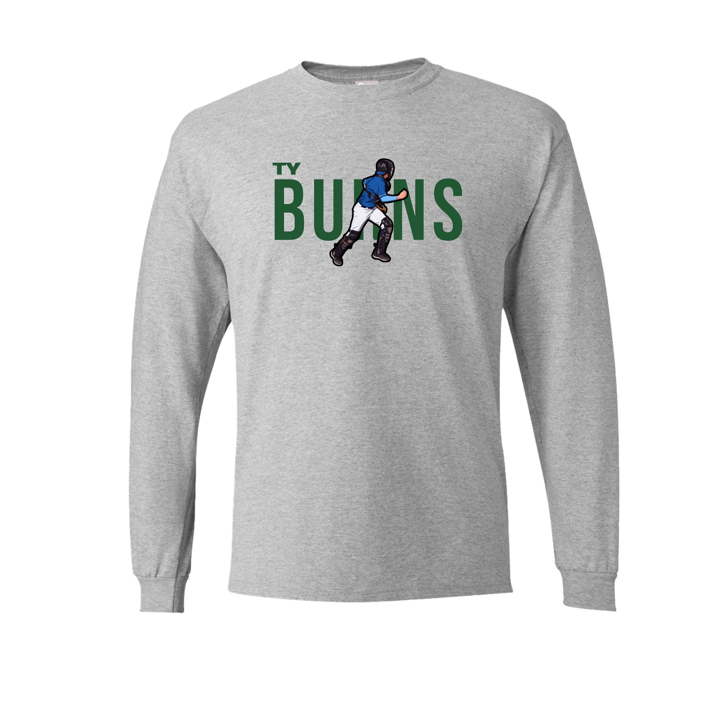 Long Sleeve Tee — Player Name in Grey