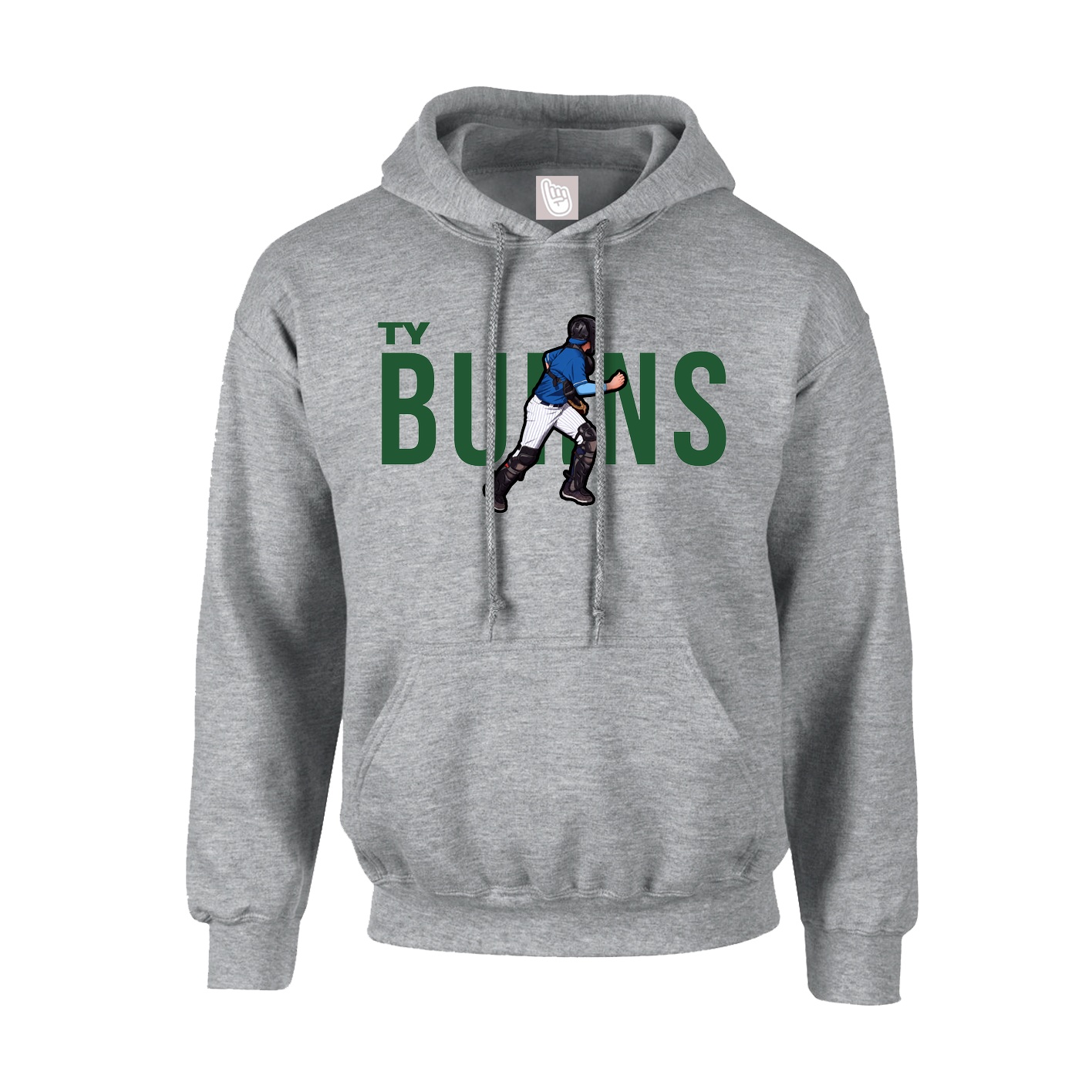 Youth Hoodie — Player Name in Grey