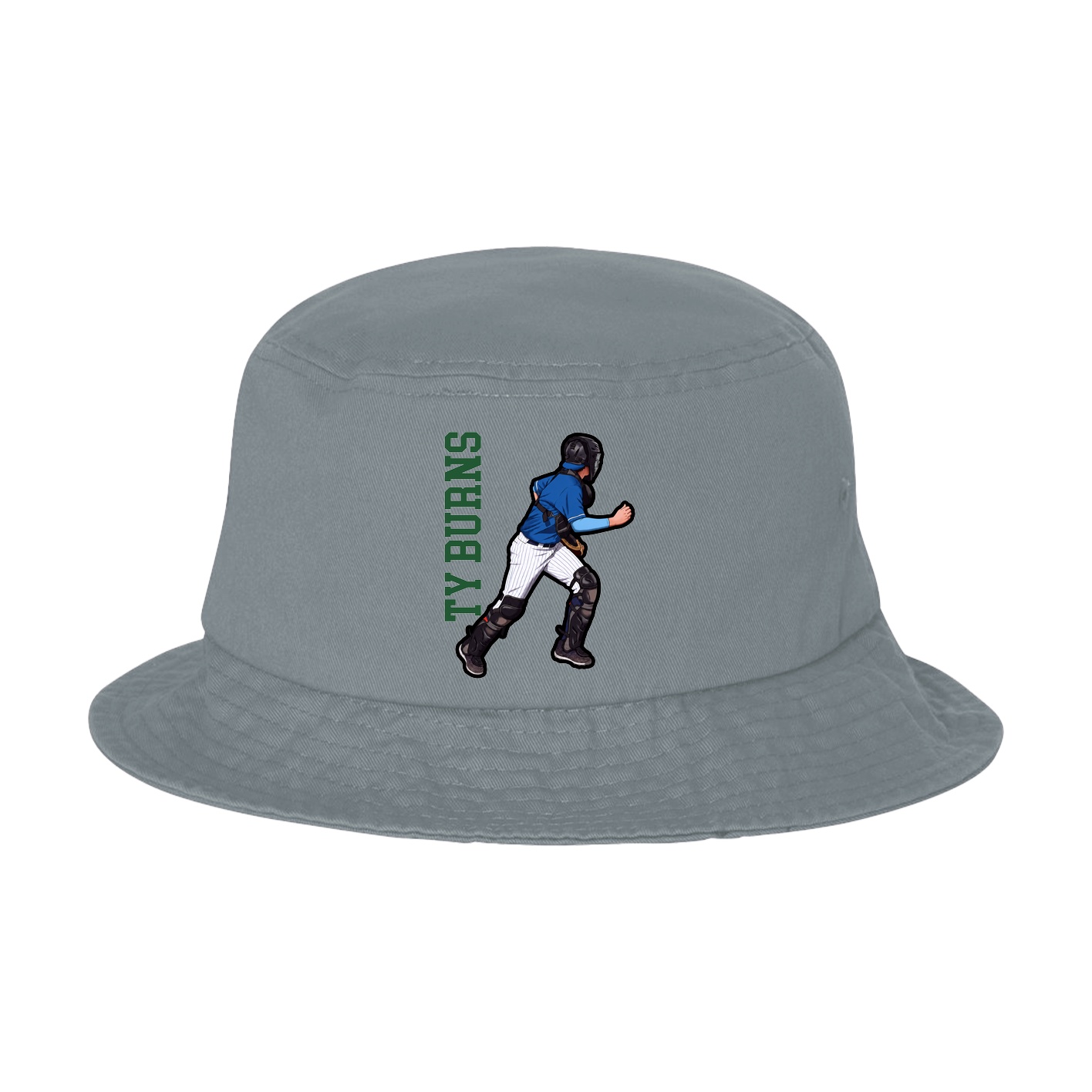 Bucket Cap — Name Vertical in Grey