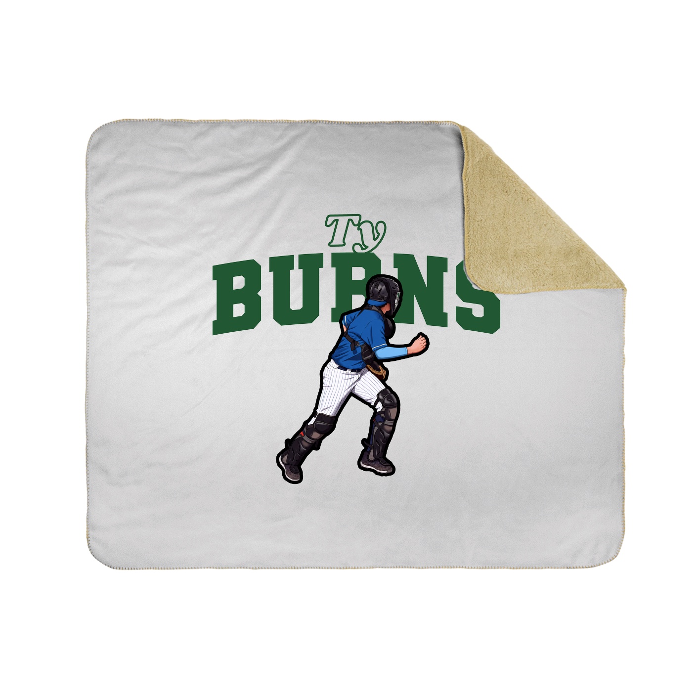 Throw Blanket — Name Arch in White
