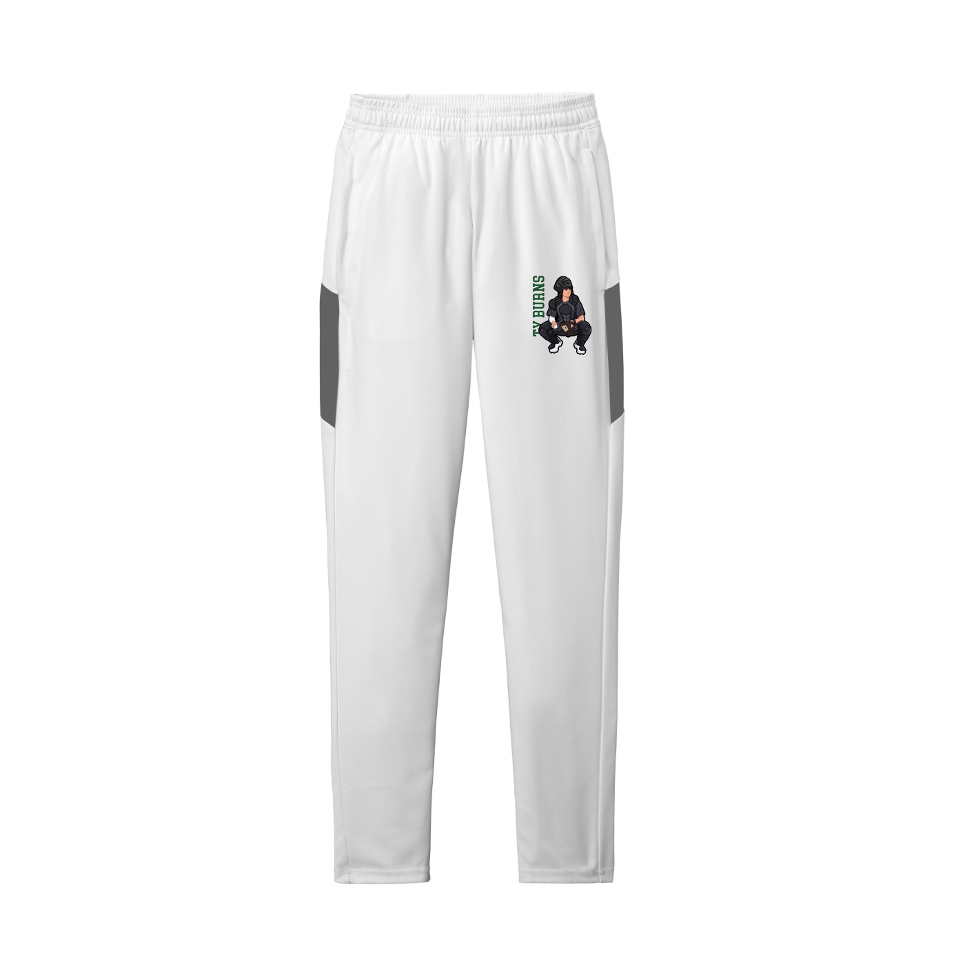 Team Travel Pant — Name Vertical in White/Grey
