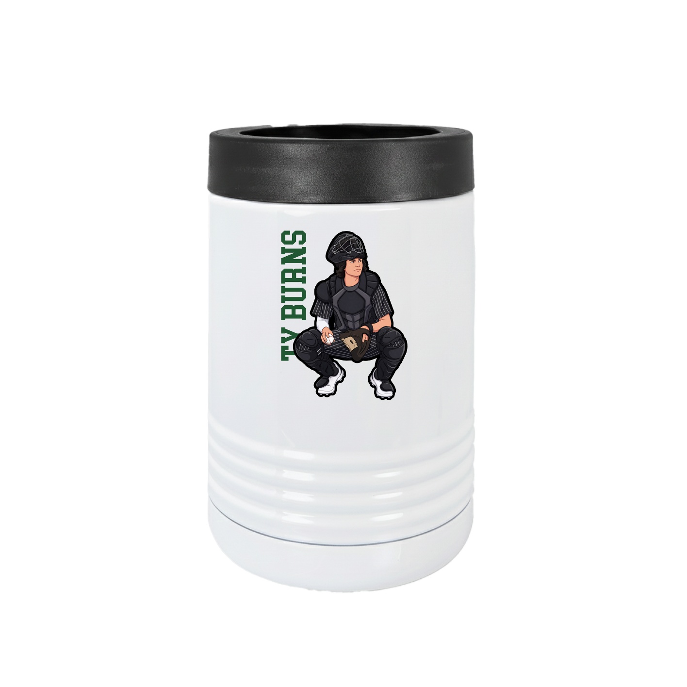 Beverage Holder — Name Vertical in White