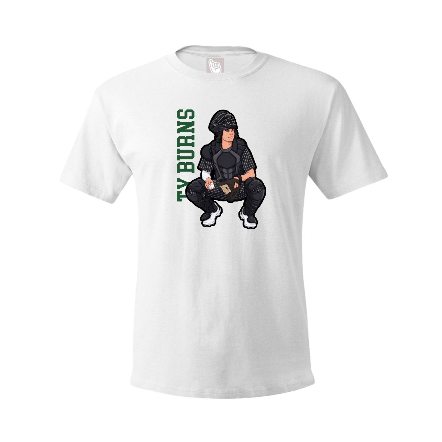Tee — Name Vertical in White