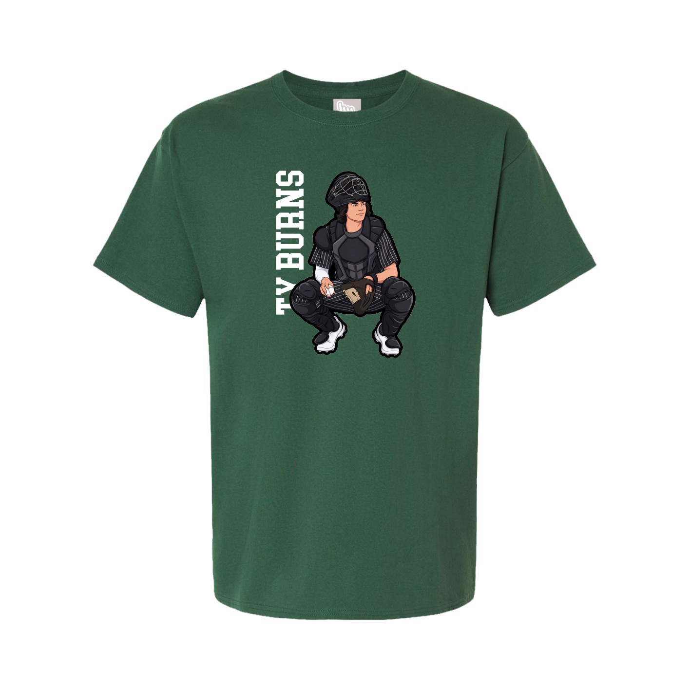 Youth Tee — Name Vertical in Green