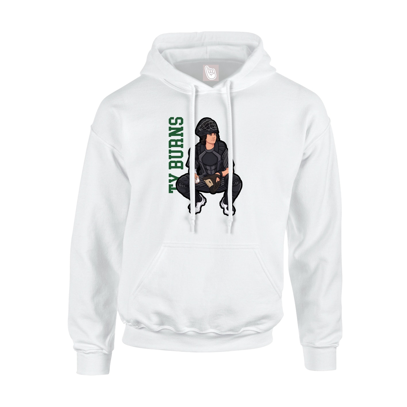 Youth Hoodie — Name Vertical in White