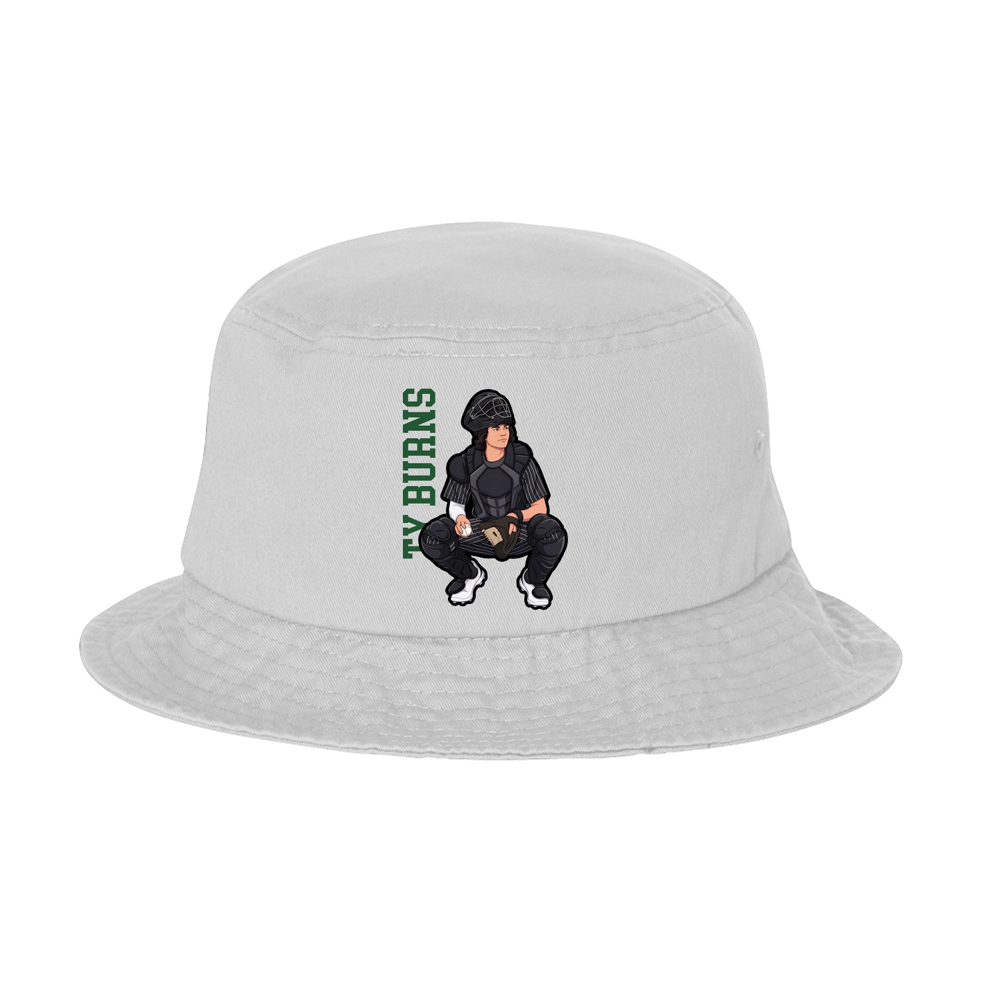 Bucket Cap — Name Vertical in White