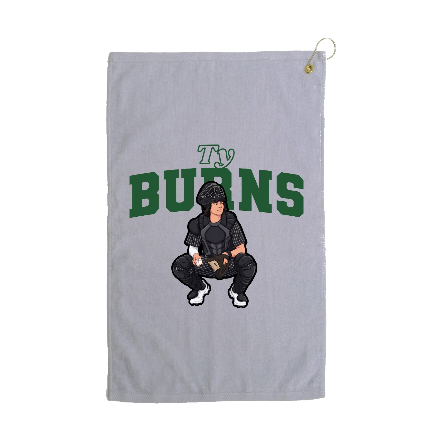 Golf Towel — Name Arch in Grey