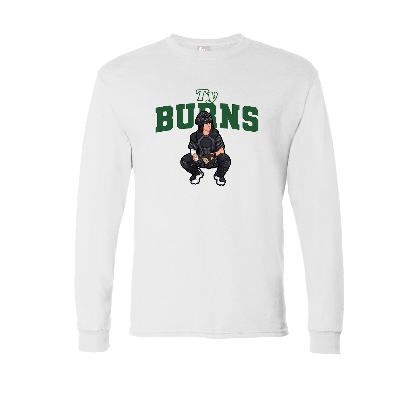 Long Sleeve Tee — Name Arch in White