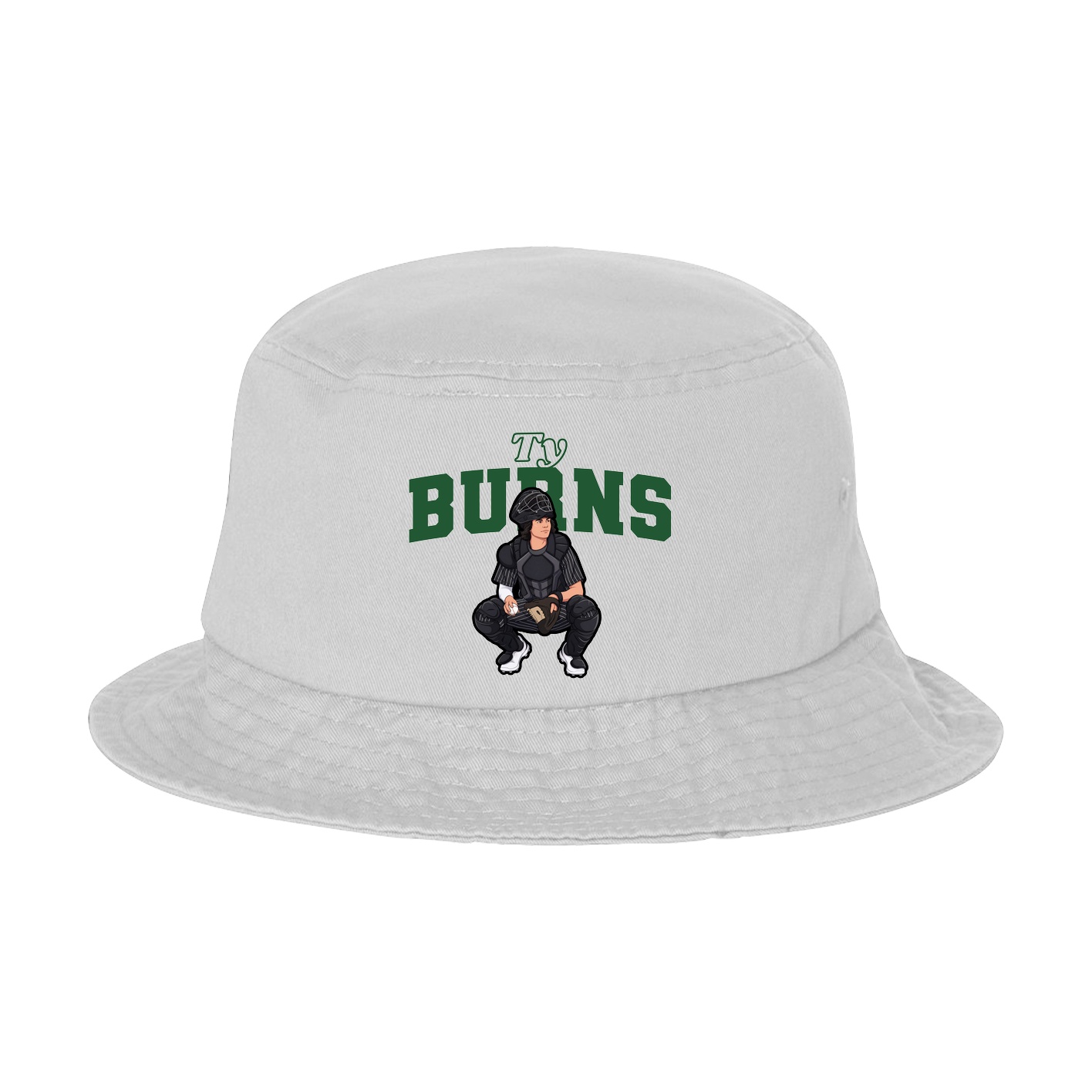 Bucket Cap — Name Arch in White