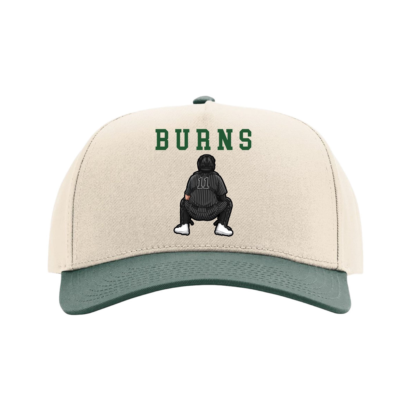 Full Fabric Five-Panel Champ Cap — Shirsey in Cream/Green