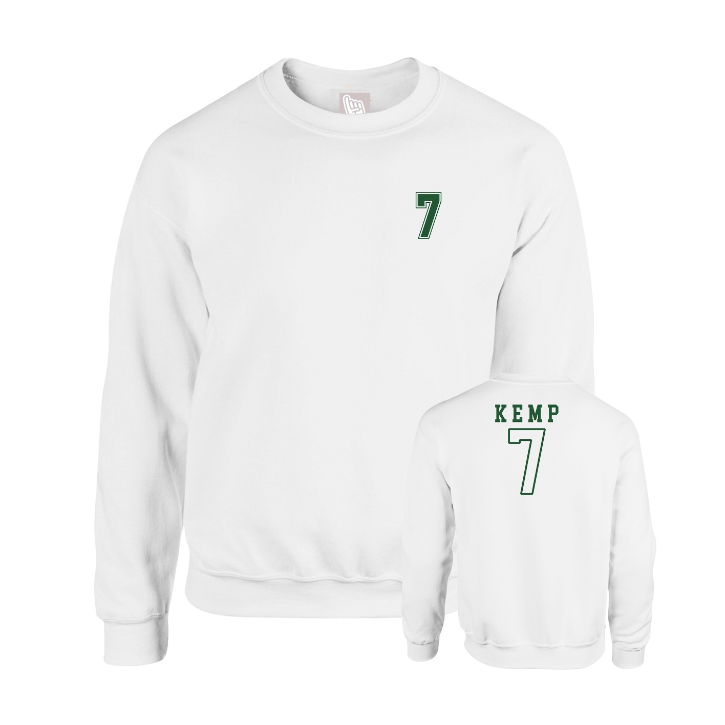 Fleece Crew — Chest Back in White