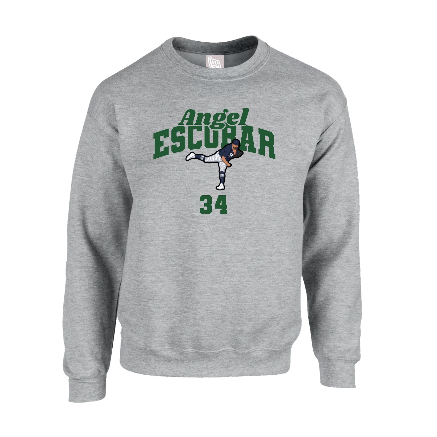 Fleece Crew — Signature Arch in Grey