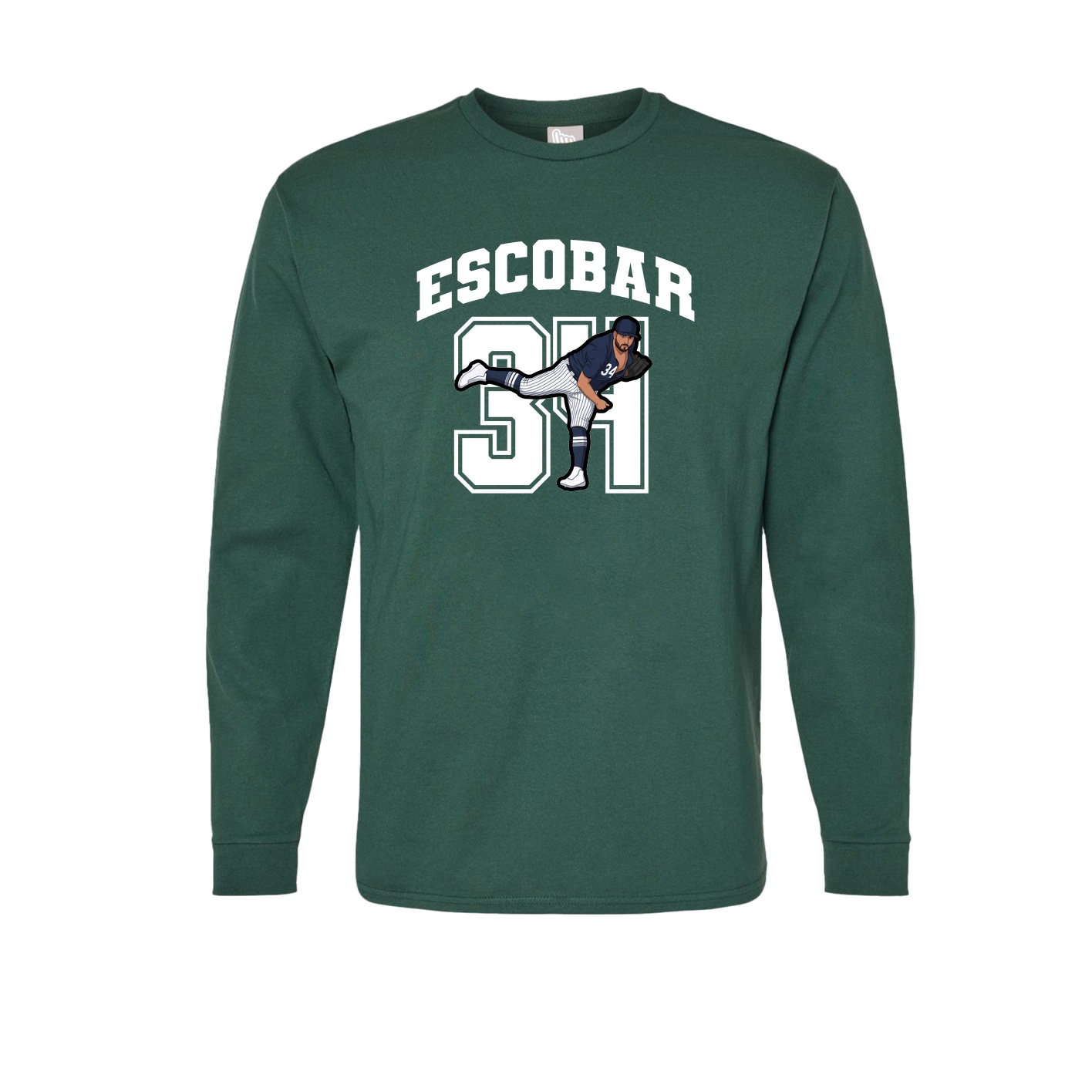 Long Sleeve Tee — Number in Green