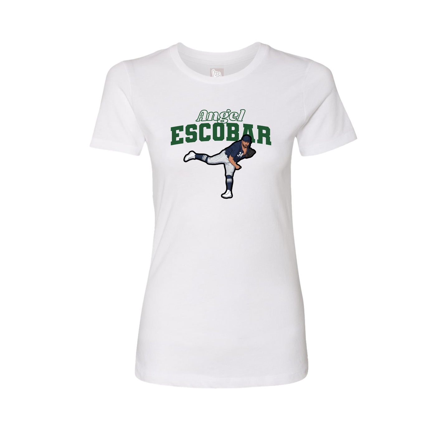 Fitted Women's Tee — Name Arch in White