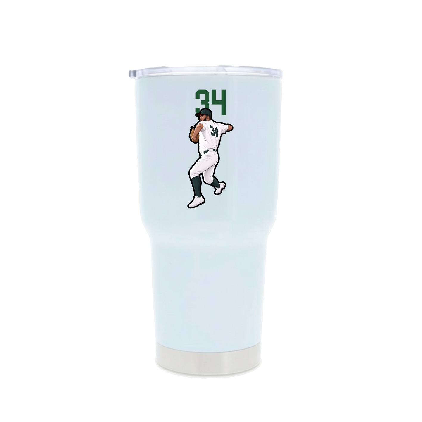30oz Stainless Steel Tumbler — Number Top in White