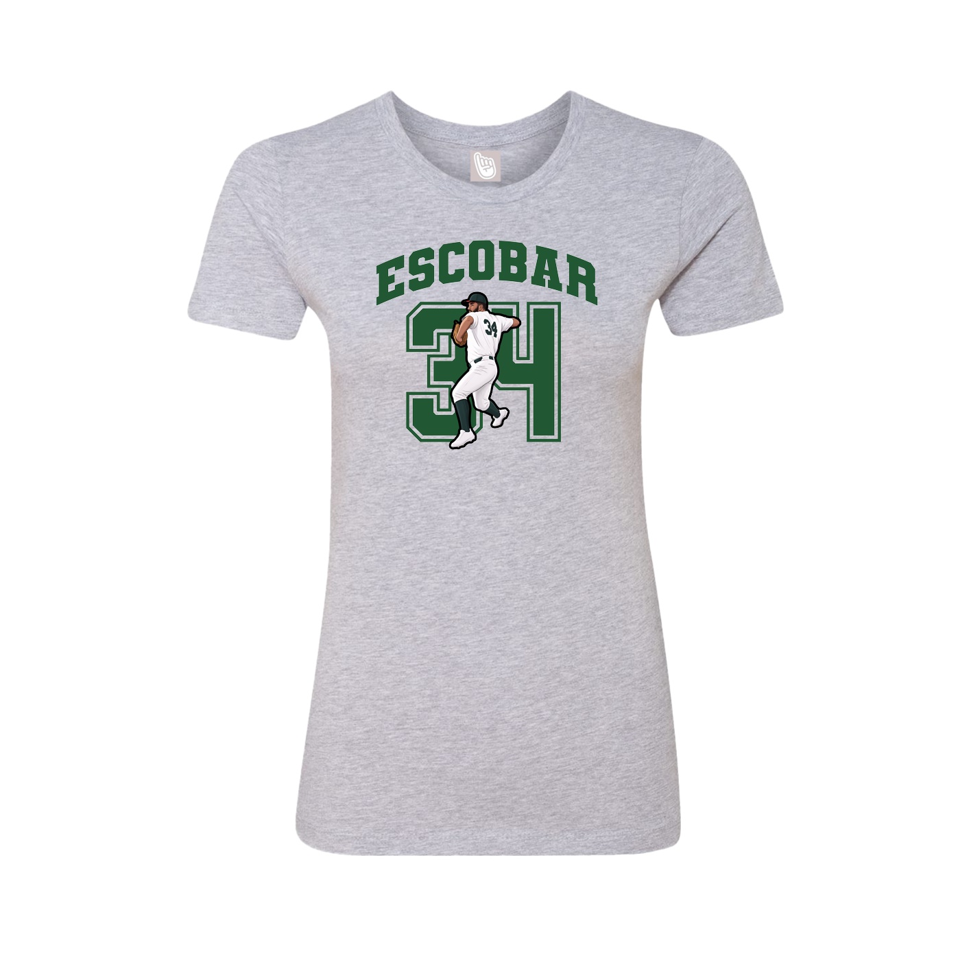Fitted Women's Tee — Number in Grey