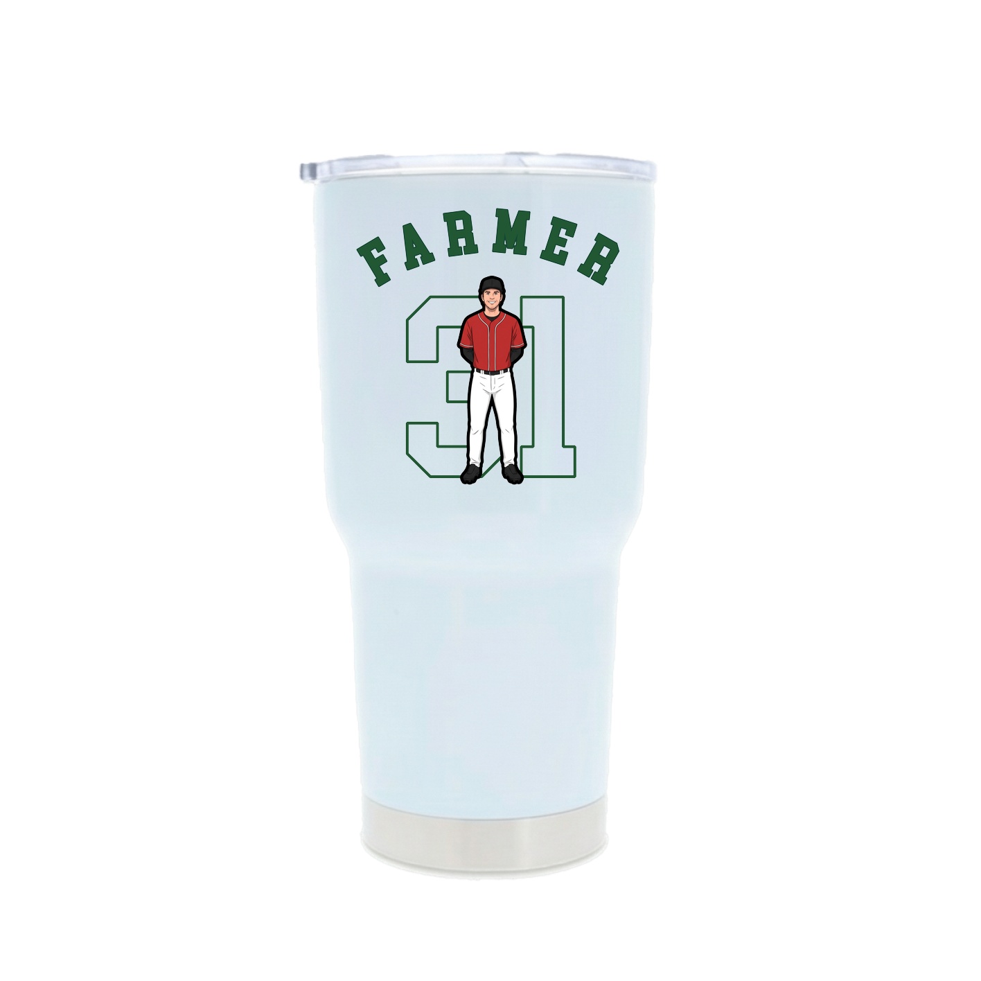 30oz Stainless Steel Tumbler — Shirsey Arch in White