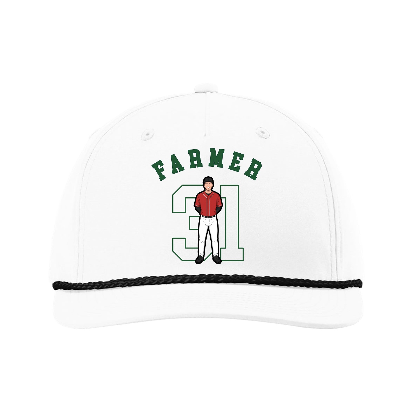 Five-Panel Classic Rope Cap — Shirsey Arch in White
