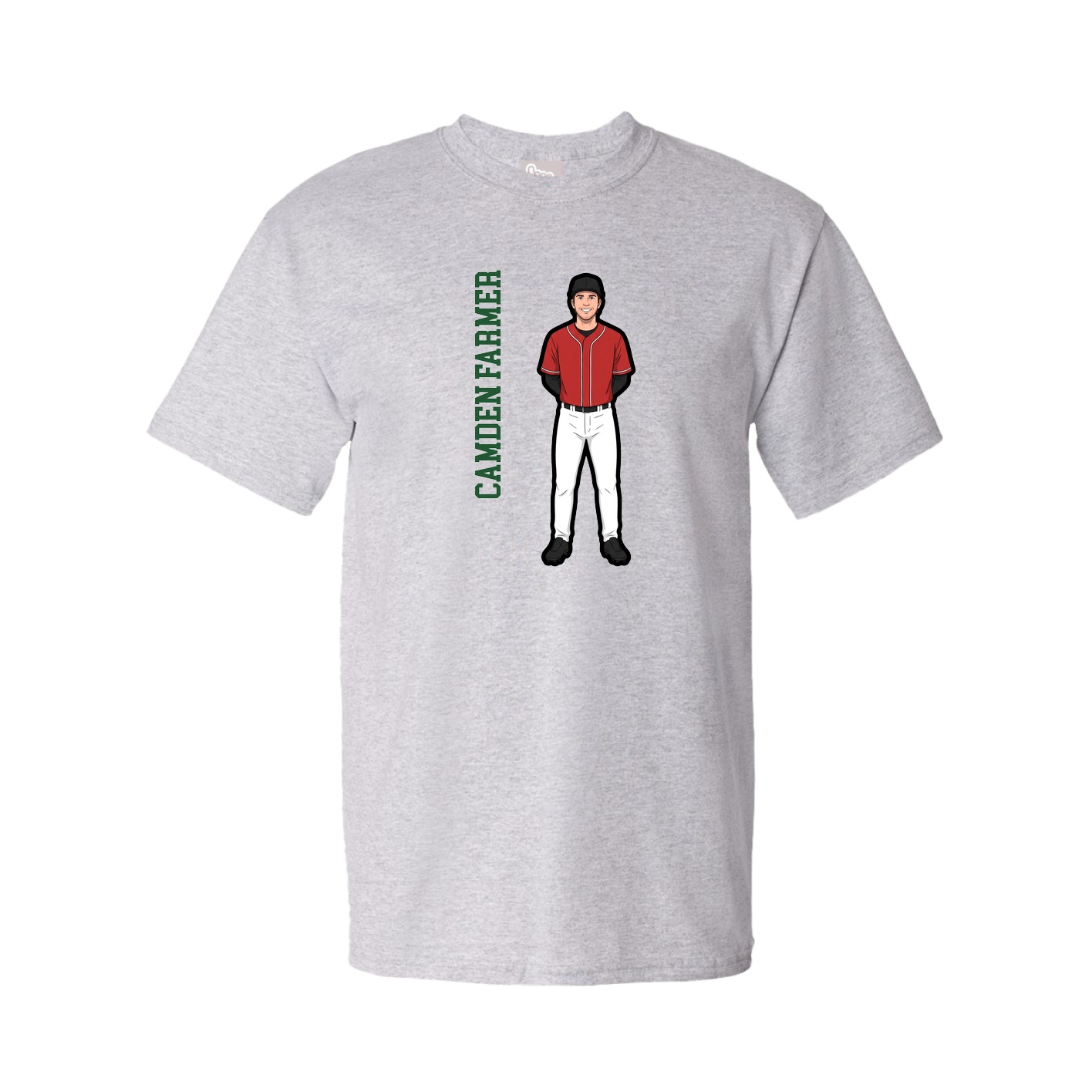 Tee — Name Vertical in Grey