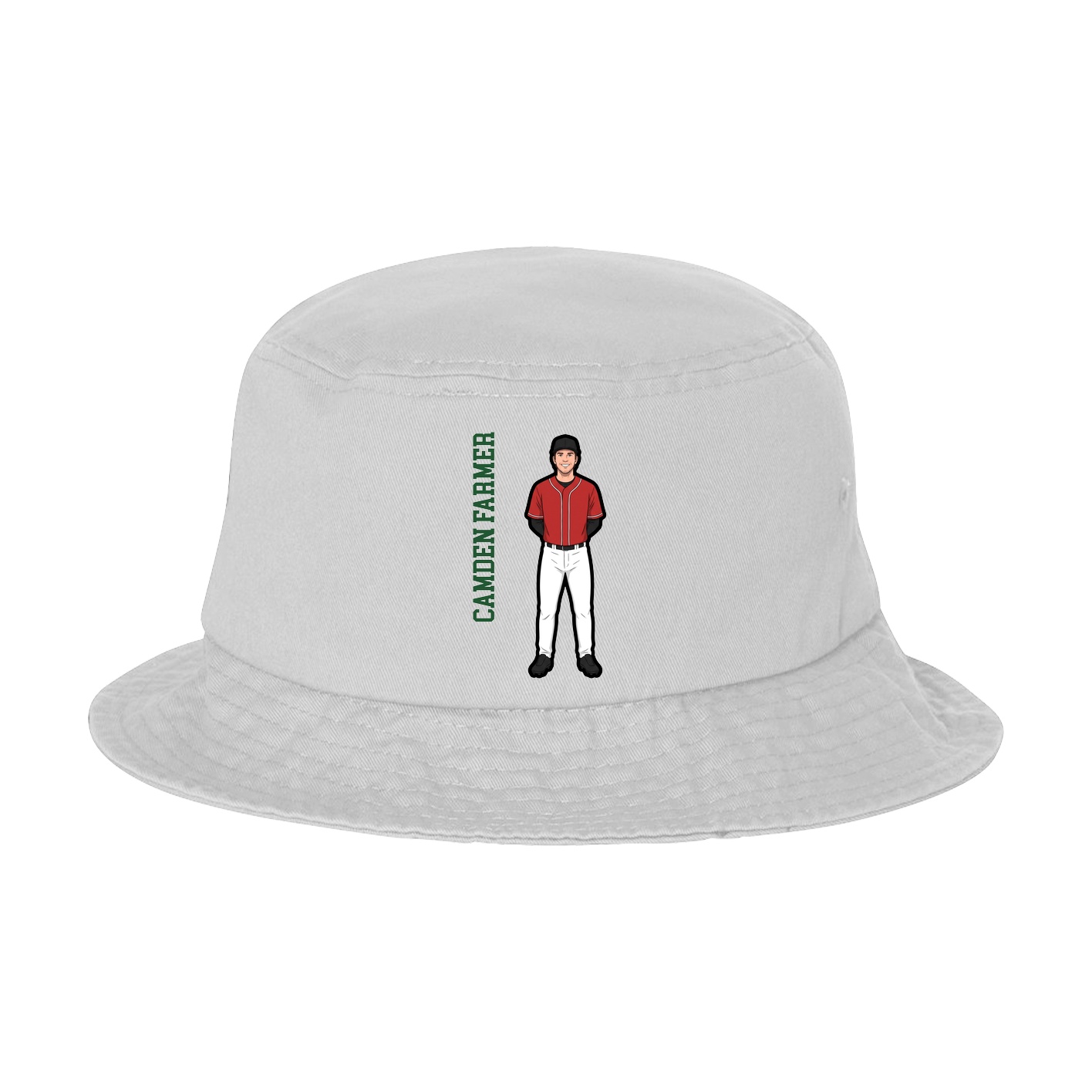 Bucket Cap — Name Vertical in White