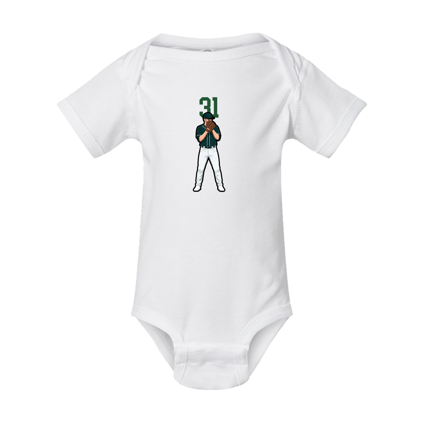 Baby Onesie — Number Top in White