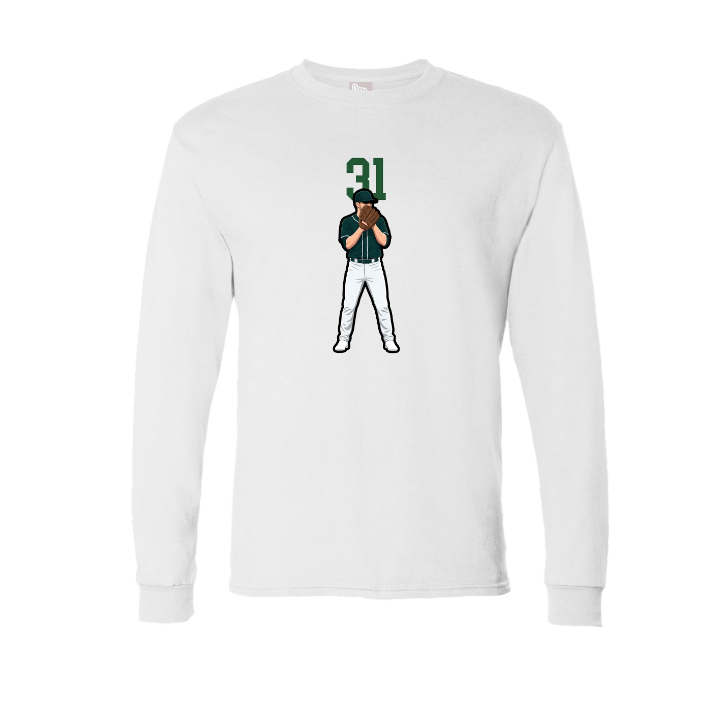 Long Sleeve Tee — Number Top in White