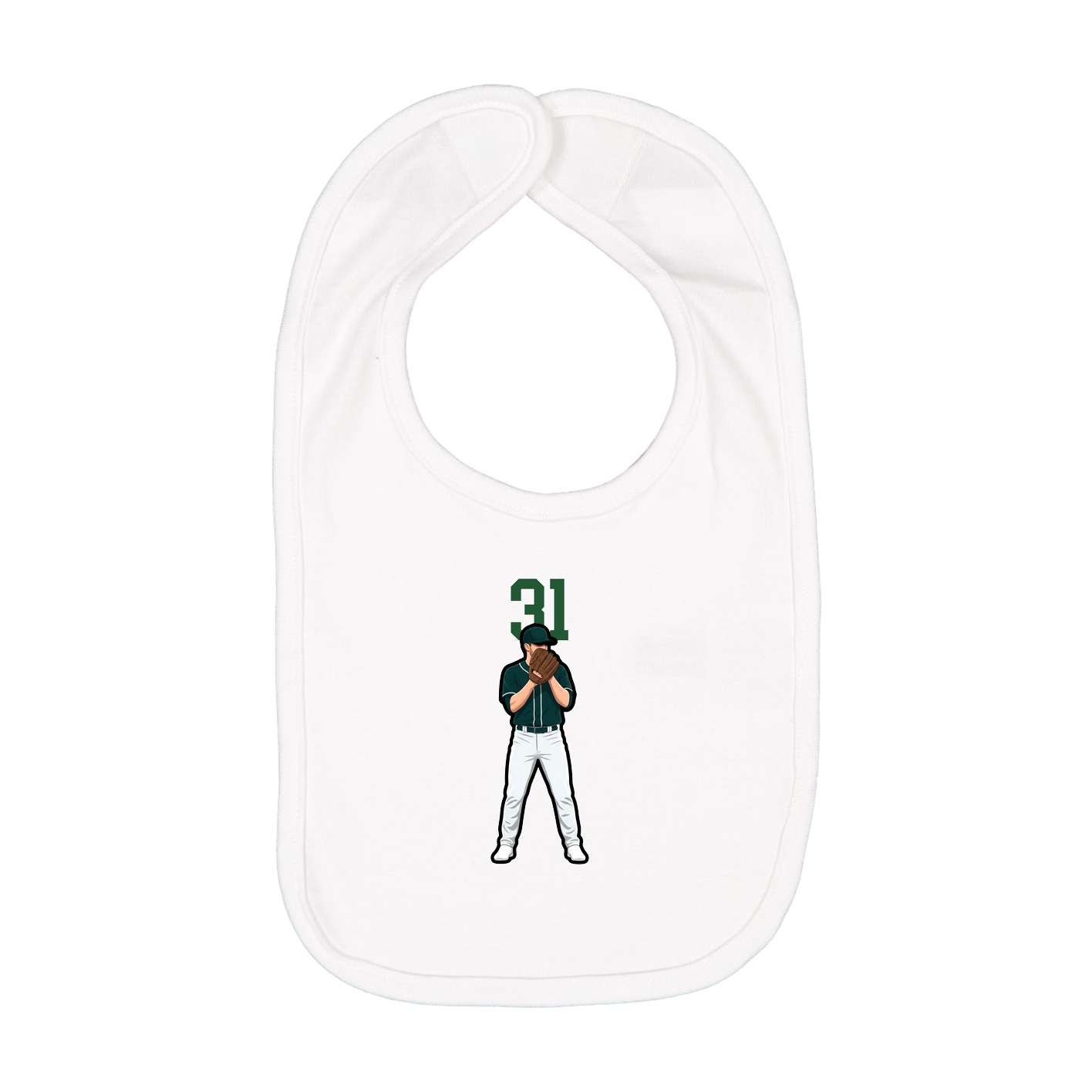 Infant Bib — Number Top in White