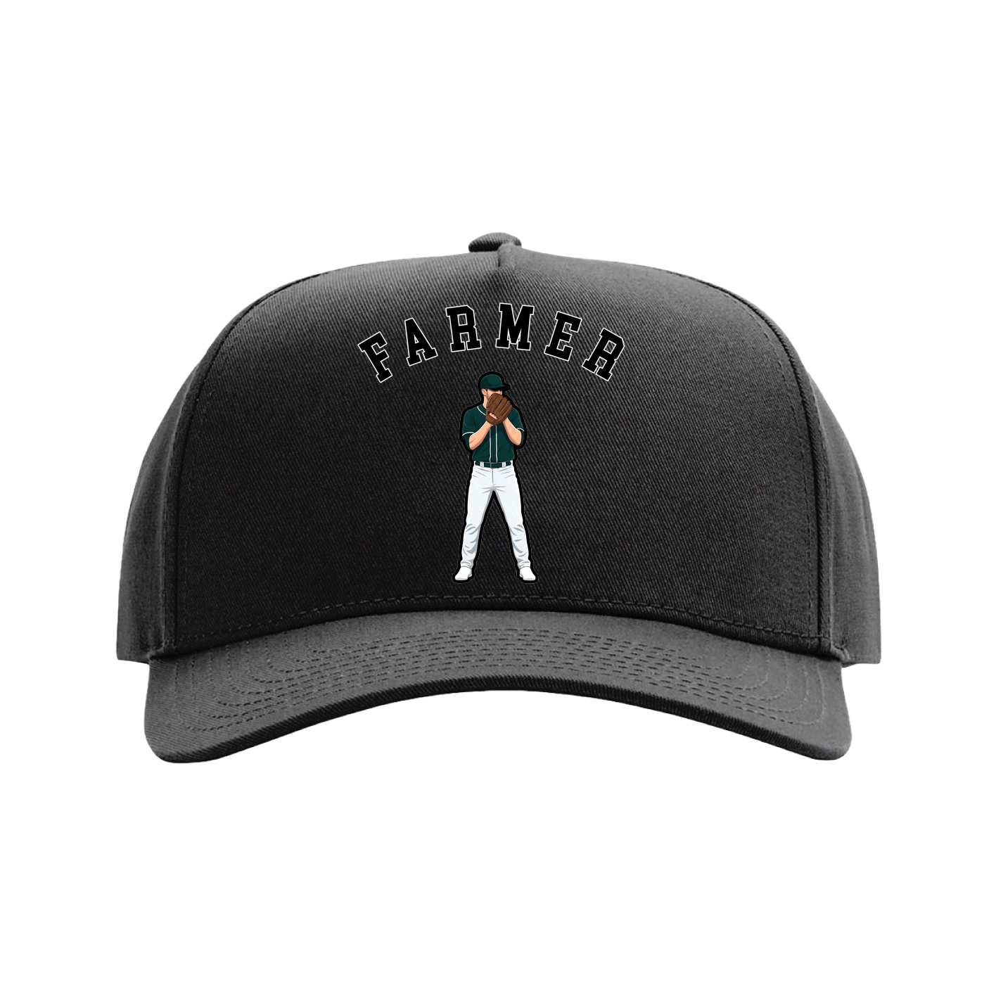 Full Fabric Five-Panel Champ Cap — Shirsey Arch in Black