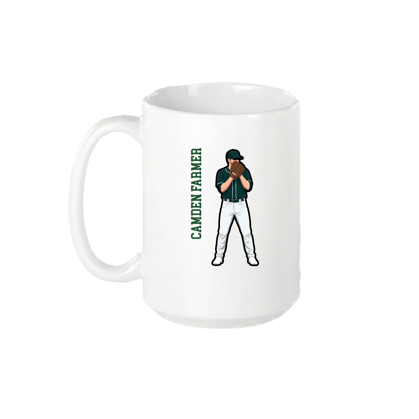 15oz Coffee Mug — Name Vertical in White