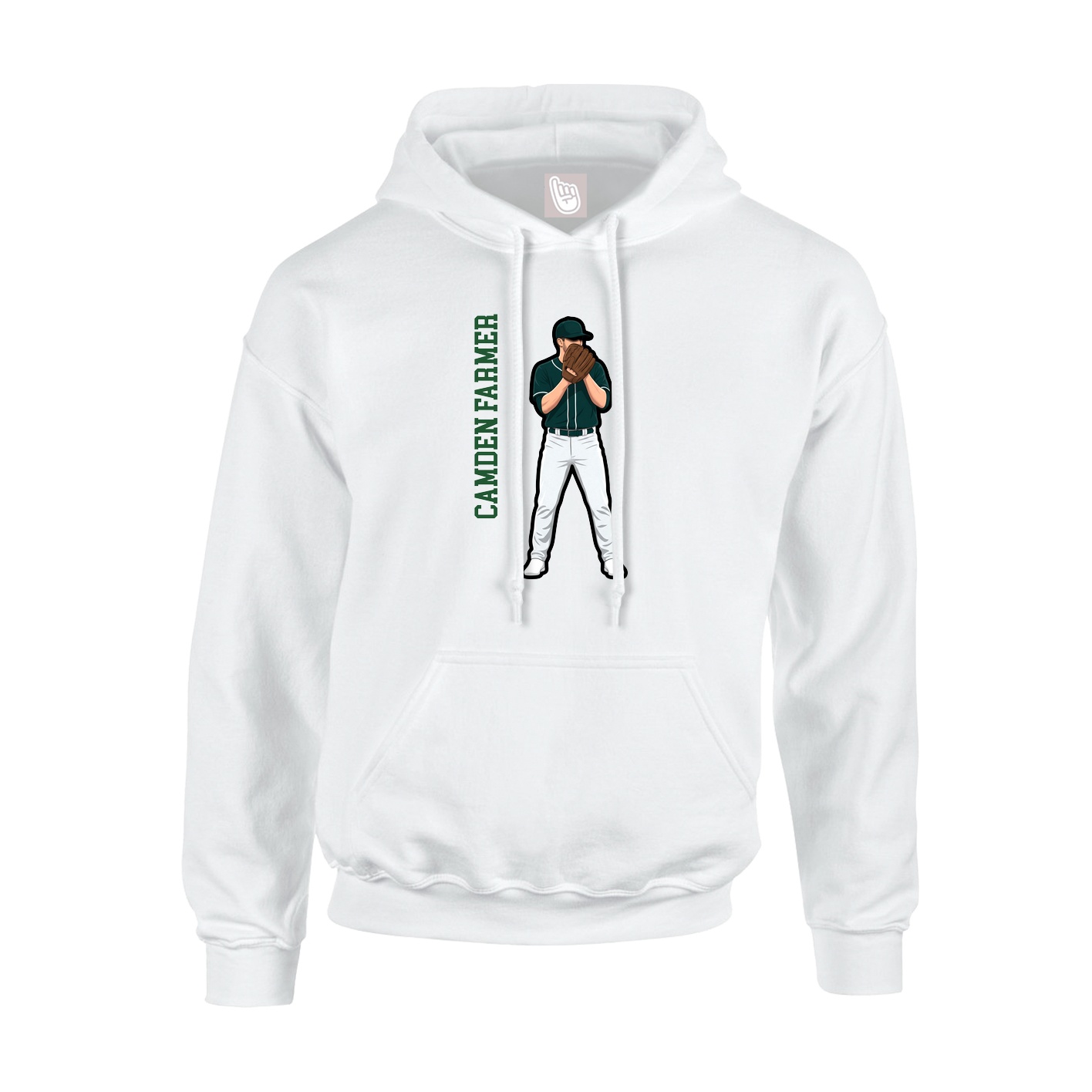 Hoodie — Name Vertical in White