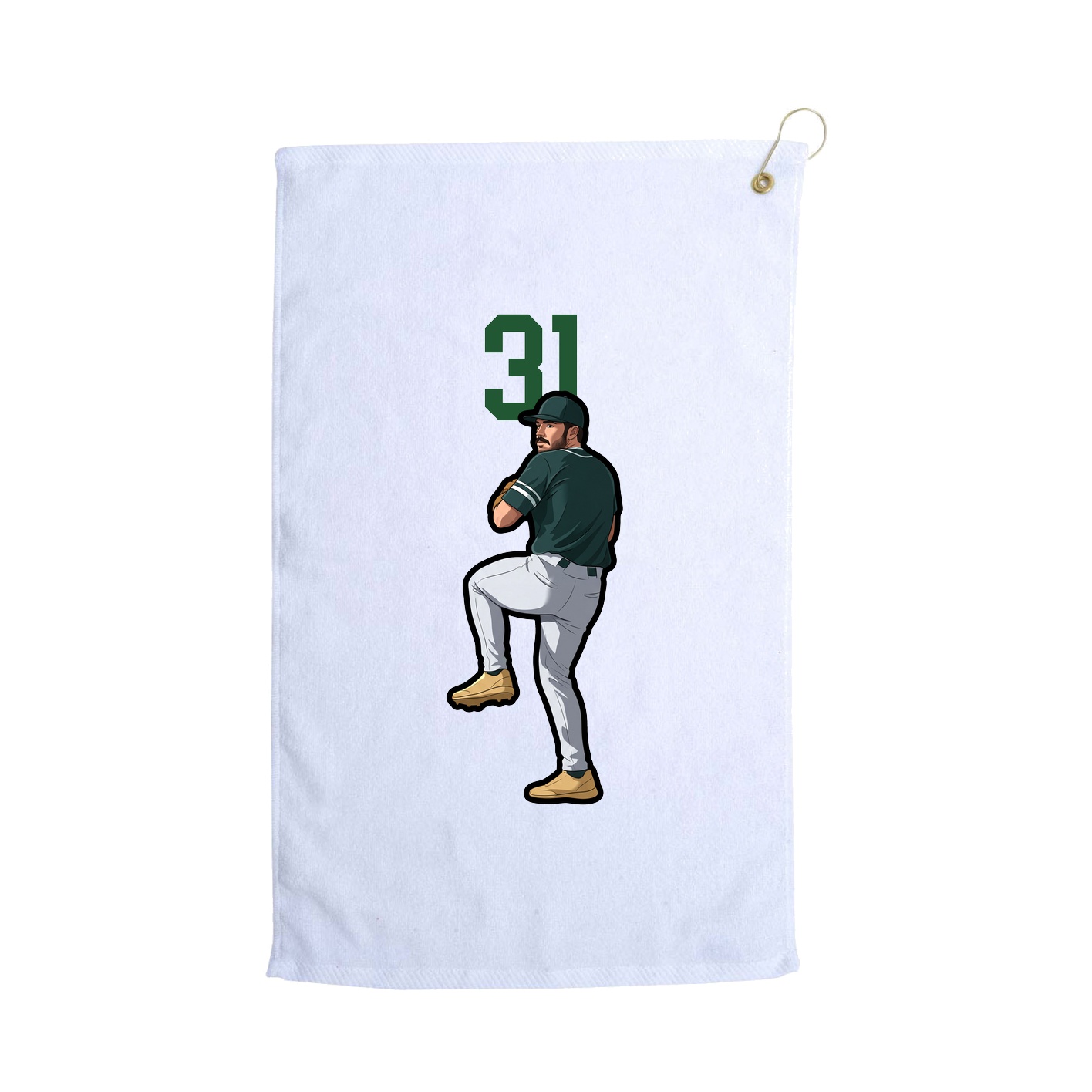 Golf Towel — Number Top in White