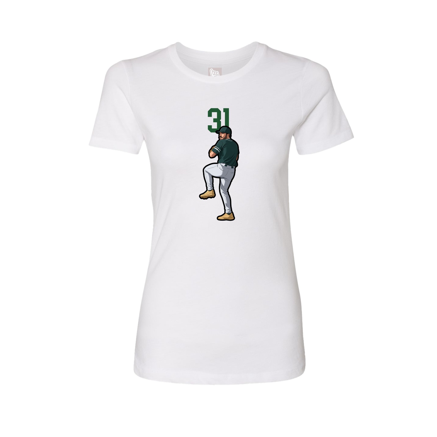 Fitted Women's Tee — Number Top in White