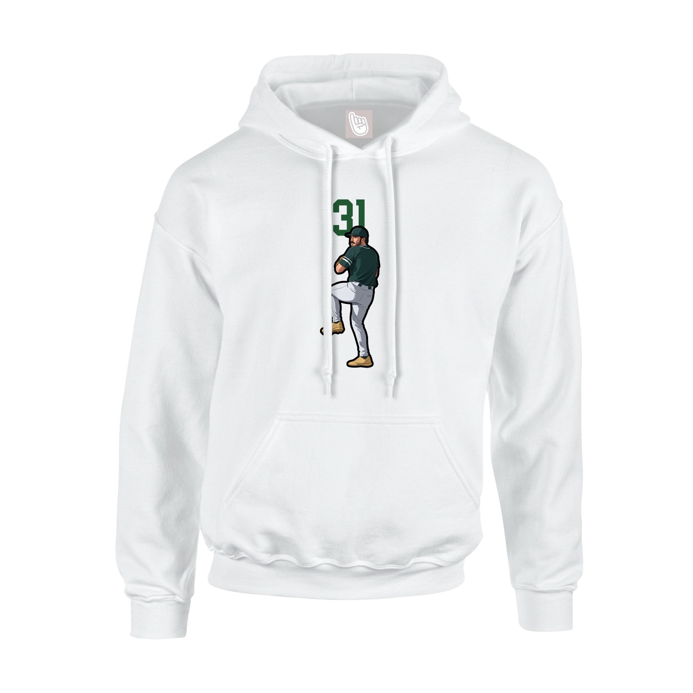 Hoodie — Number Top in White