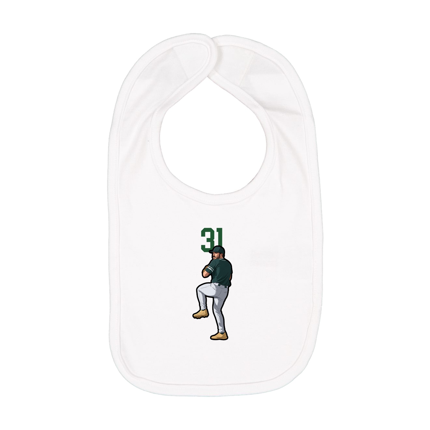 Infant Bib — Number Top in White