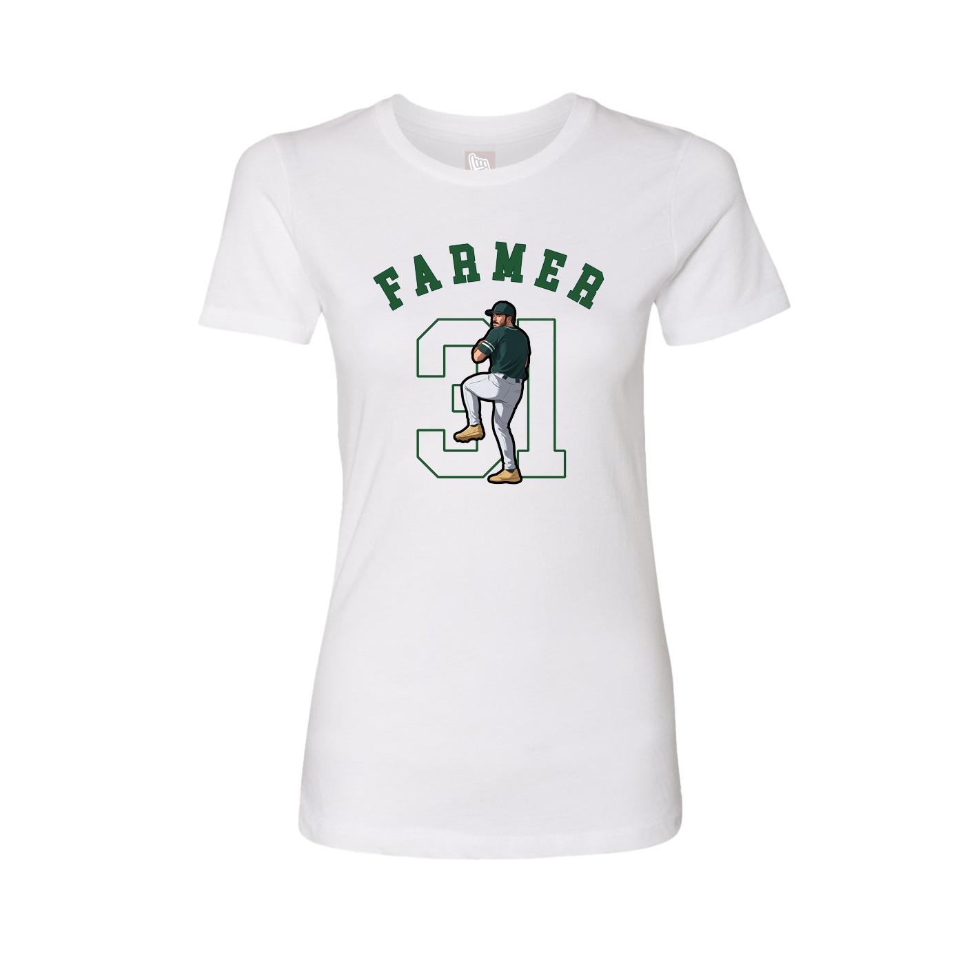 Fitted Women's Tee — Shirsey Arch in White