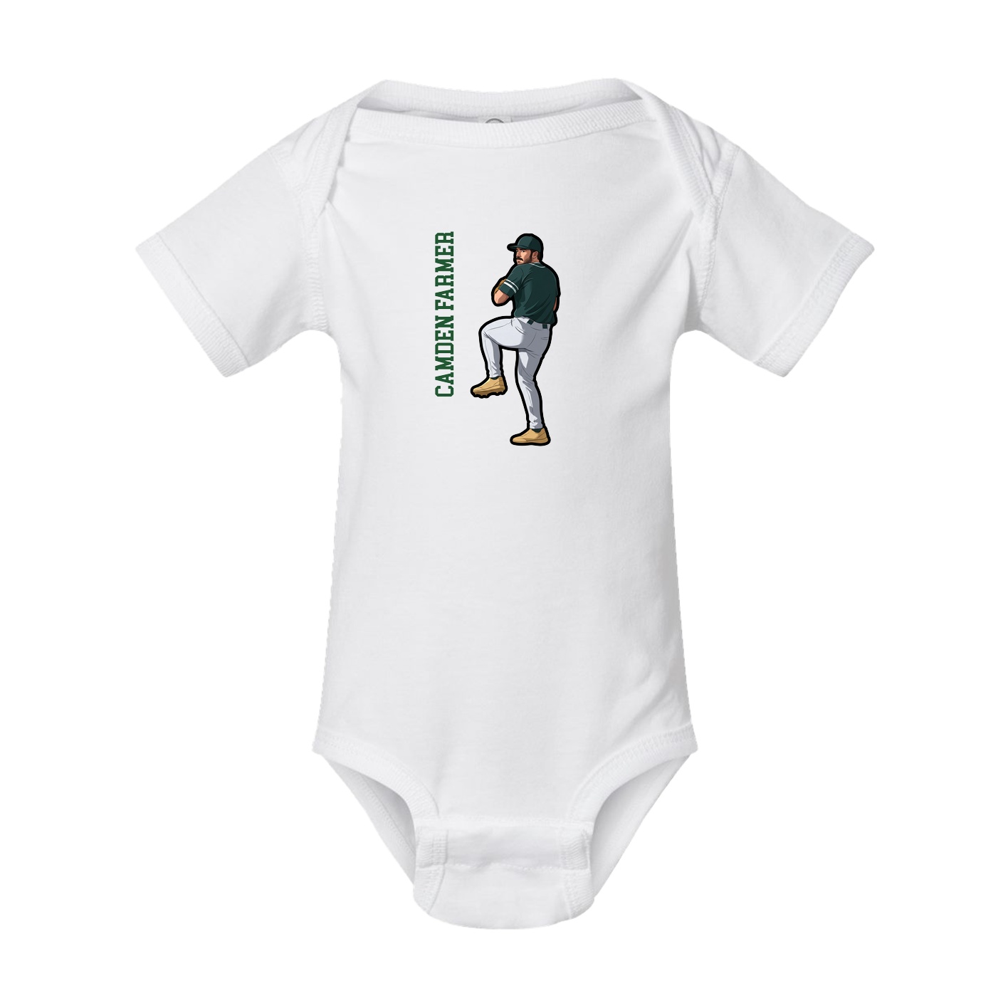 Baby Onesie — Name Vertical in White