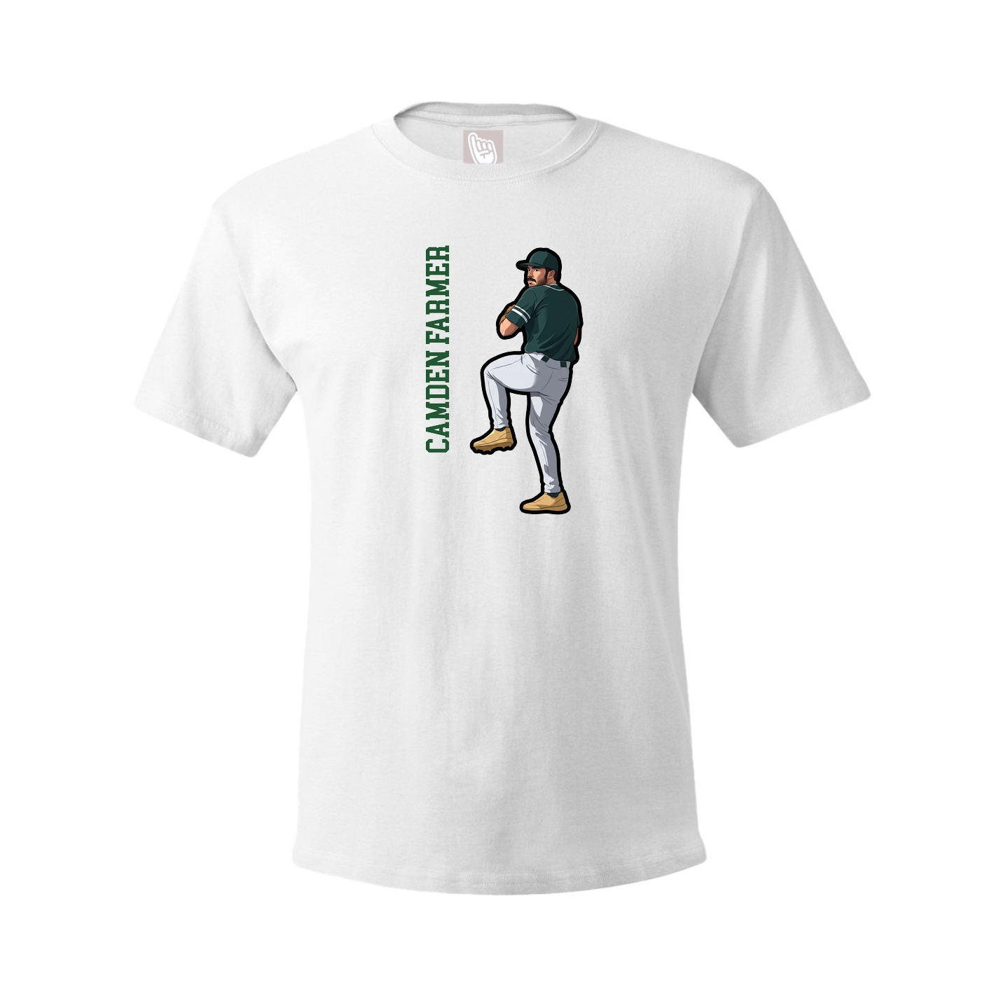 Youth Tee — Name Vertical in White