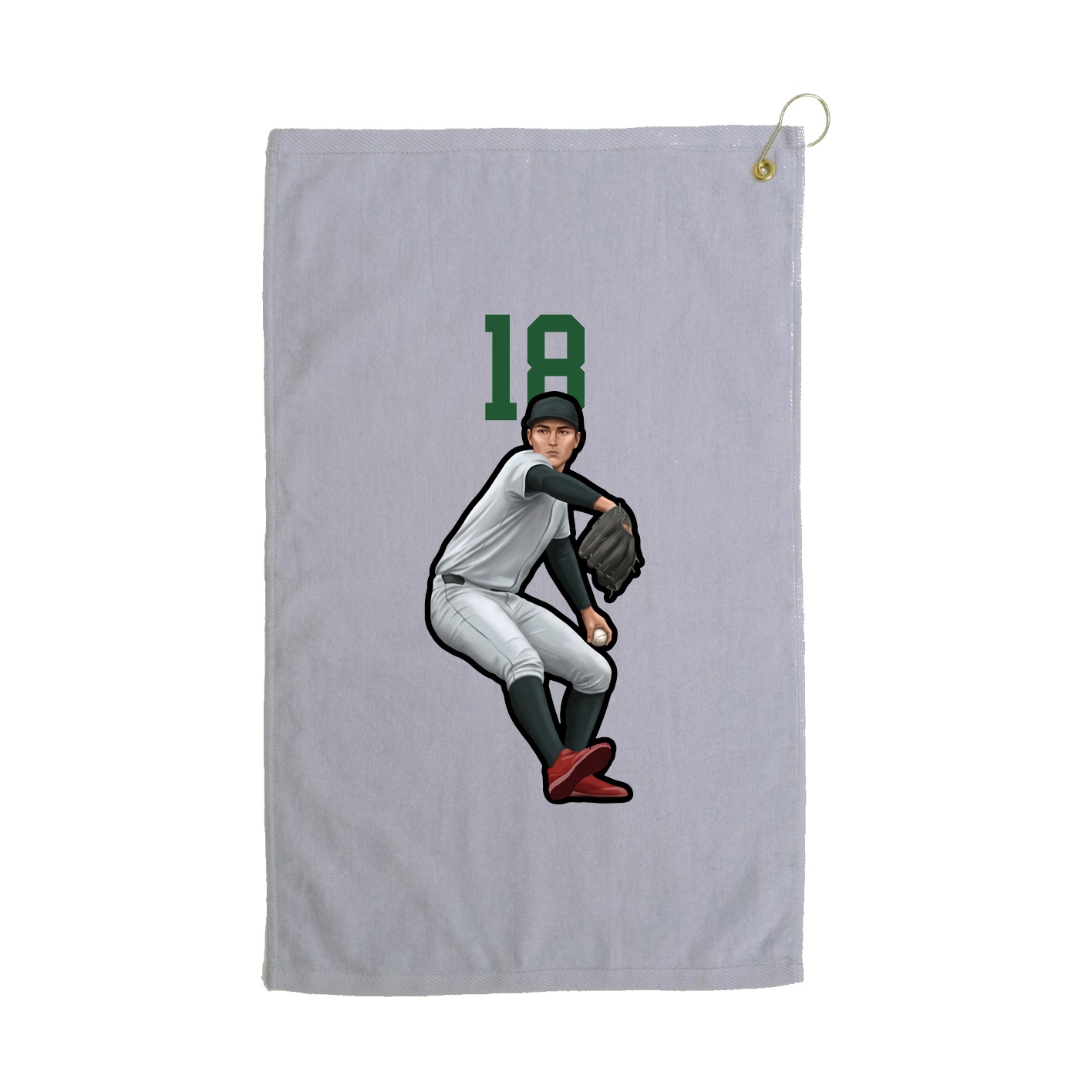 Golf Towel — Number Top in Grey