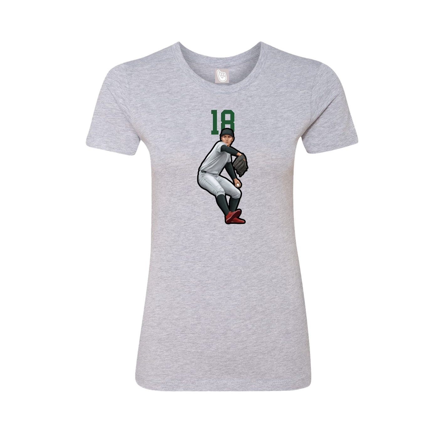 Fitted Women's Tee — Number Top in Grey