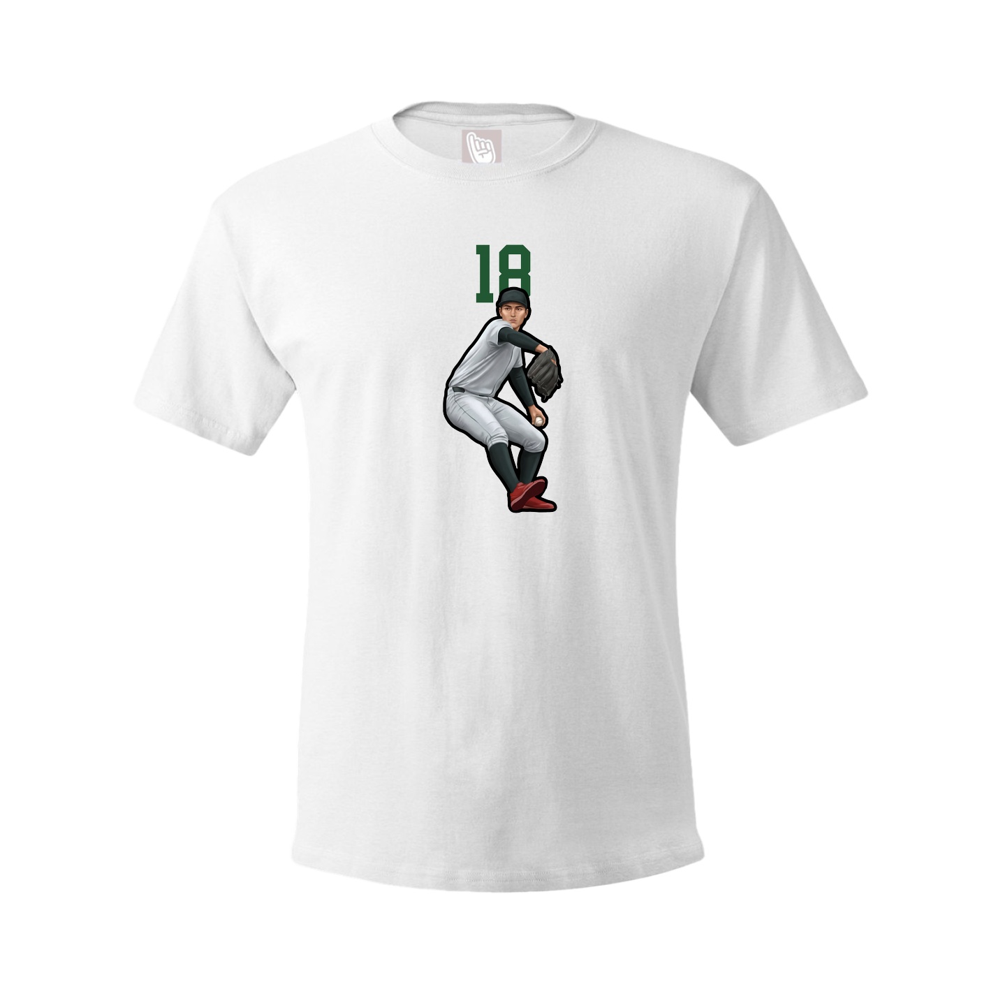 Youth Tee — Number Top in White