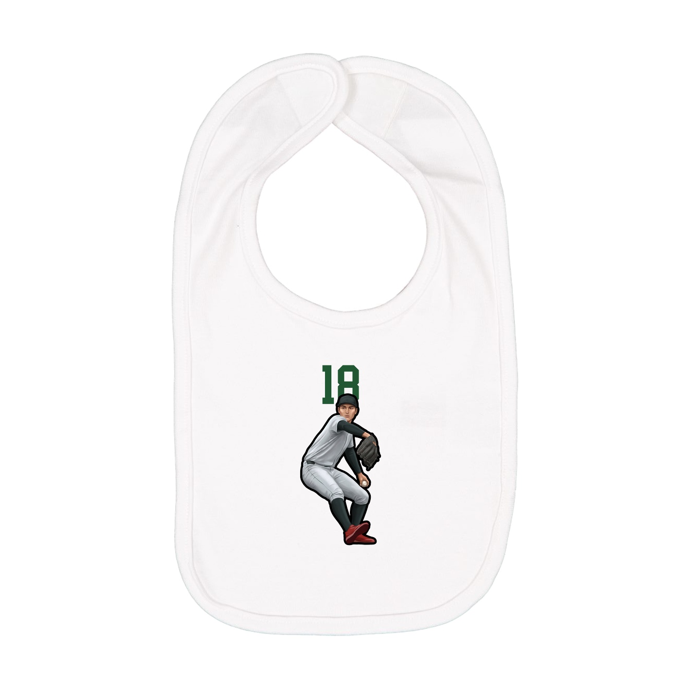 Infant Bib — Number Top in White